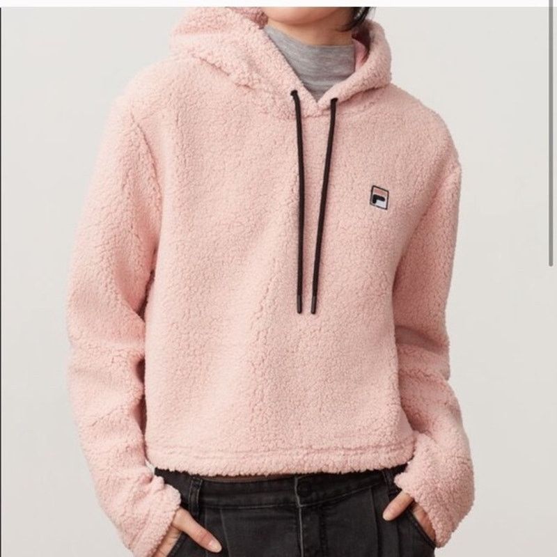 Fila FILA Pink Sherpa Pullover Women’s Hoodie Size S Size S / US 4 / IT 40 - 1 Thumbnail