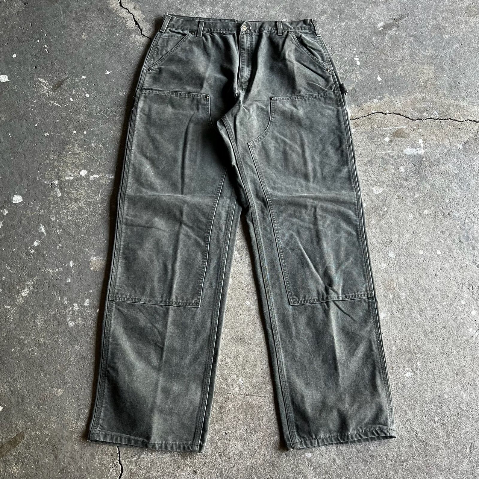 Carhartt × Vintage Carhartt green double knee work wear carpenter pants Size US 34 / EU 50 - 1 Thumbnail