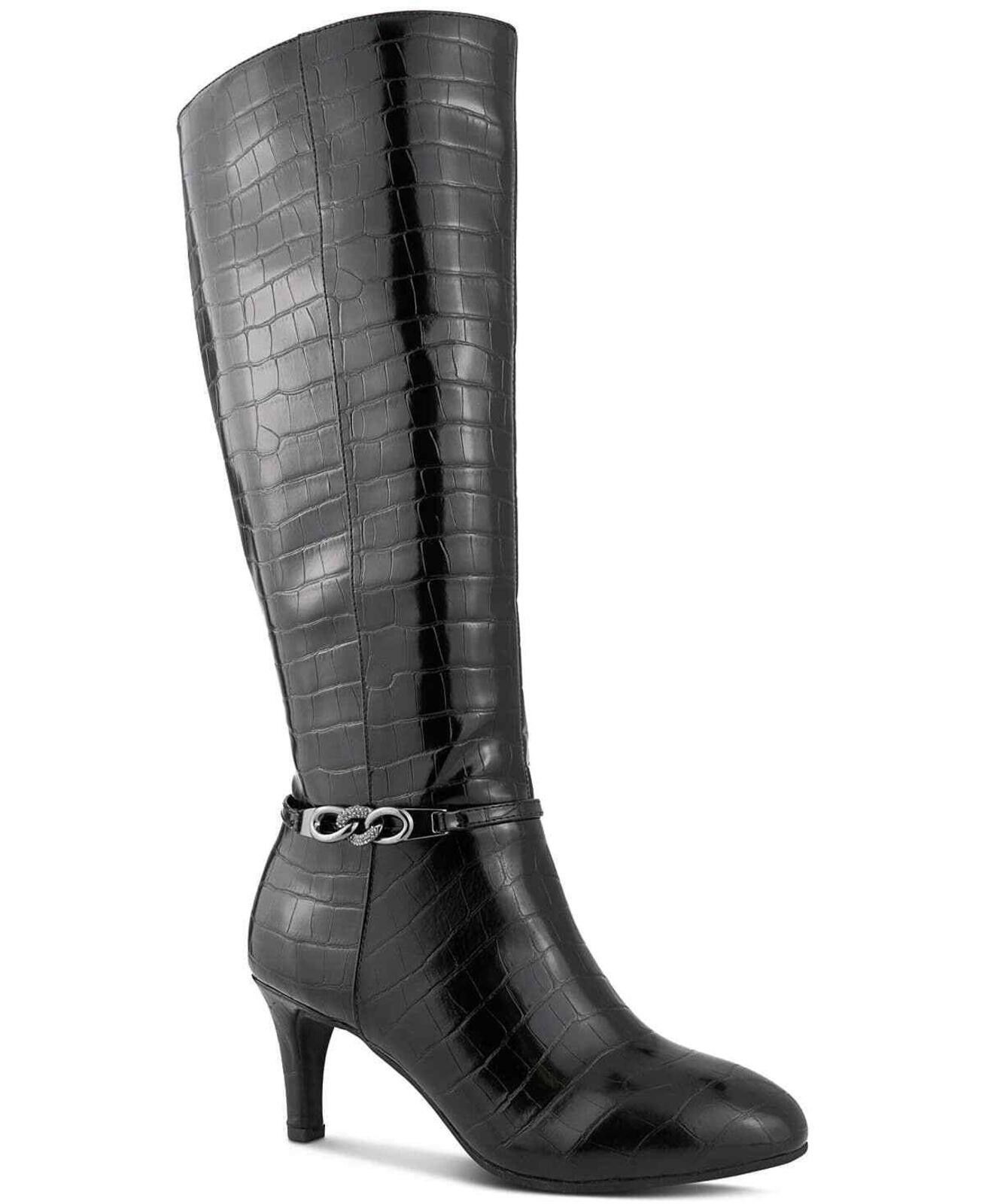 Other Karen Scott Women's Black Crocodile Hanna Dress Boots 9.5 Size US 9.5 / IT 39.5 - 1 Thumbnail