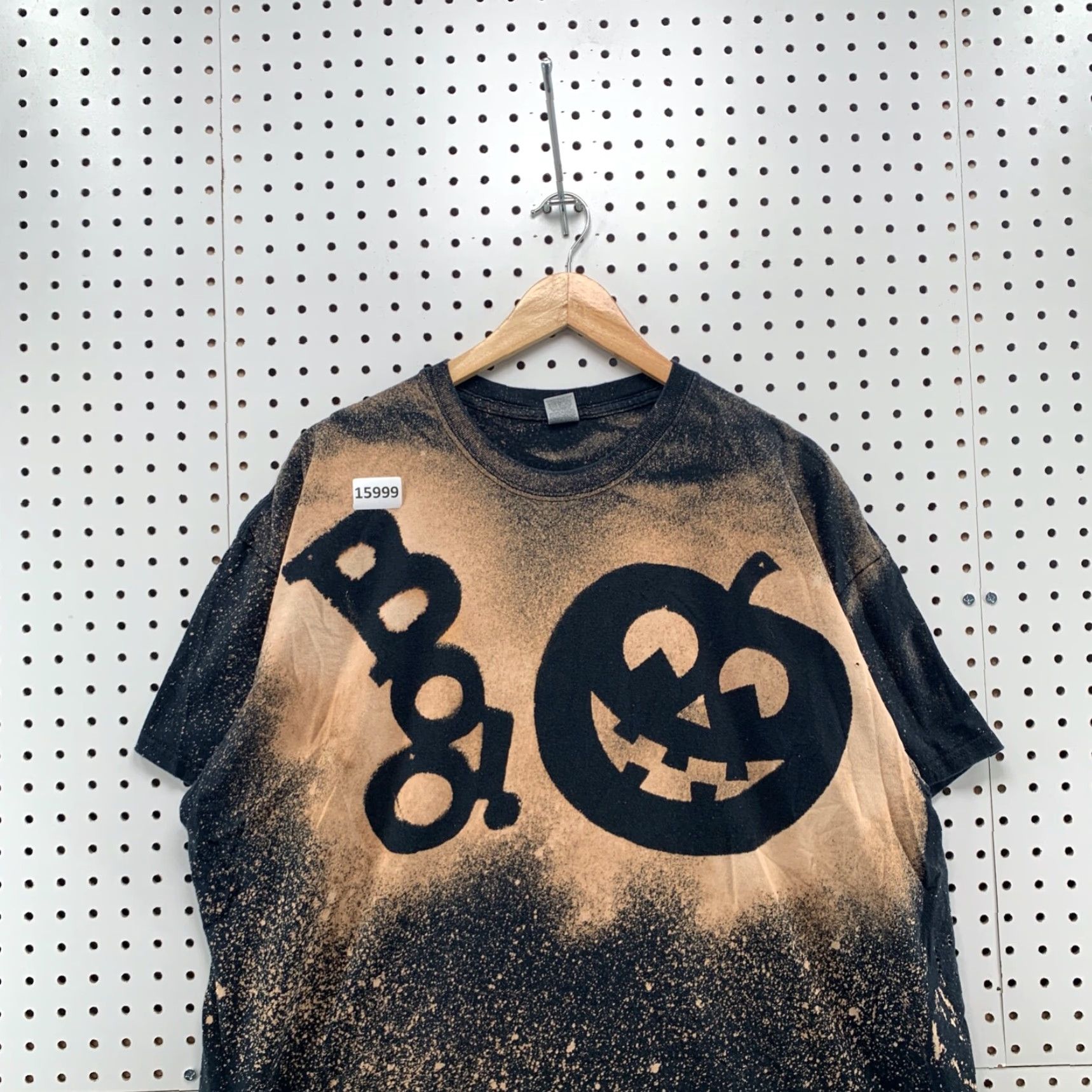 Gildan VINTAGE? BOO Halloween Pumpkin Black Tie Dye Shirt Adult 2XL Short Sleeve Black Gildan T-Shirt Unisex Mens Womens Boys Girls Size US XXL / EU 58 / 5 - 5 Thumbnail