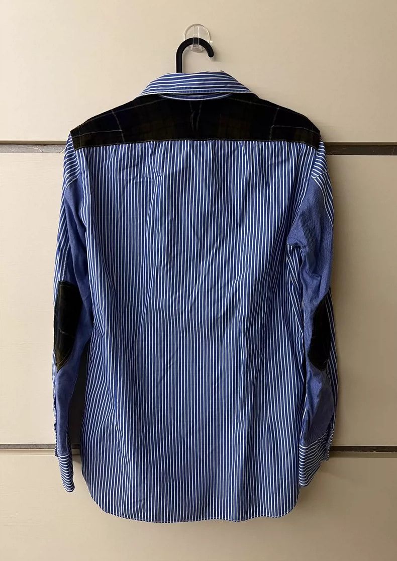 Junya Watanabe Junya Watanabe Blue wool leather striped stitching shirt Size US S / EU 44-46 / 1 - 2 Thumbnail