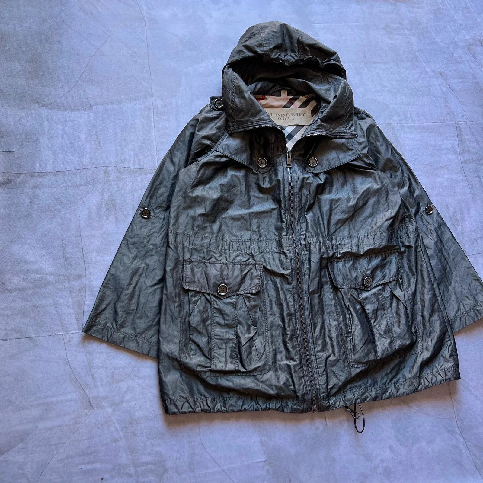Burberry vintage 00s Burberry Brit Utility jacket coat Y2K pocket Size L / US 10 / IT 46 - 3 Thumbnail