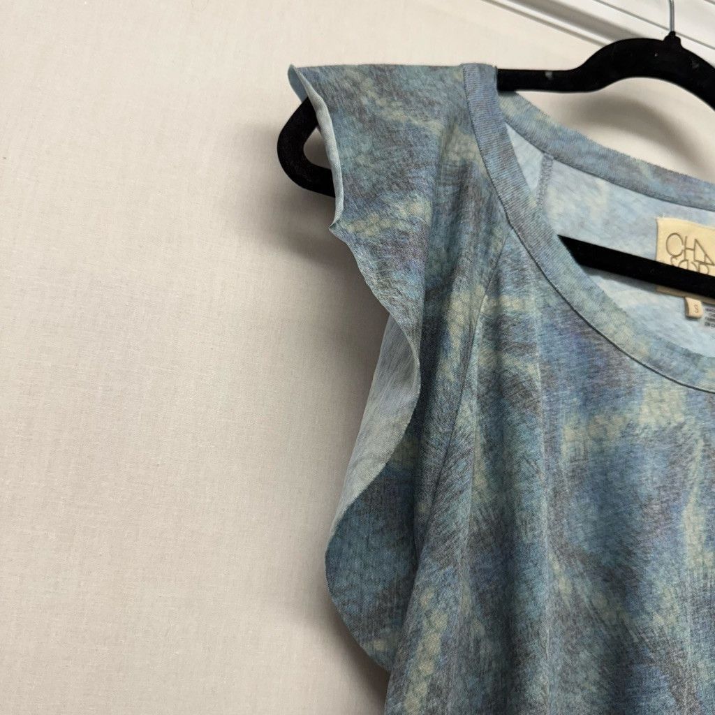 Chaser Brand Women's Chaser Blue Grey Patterned Short Sleeve Tee S Size S / US 4 / IT 40 - 4 Thumbnail