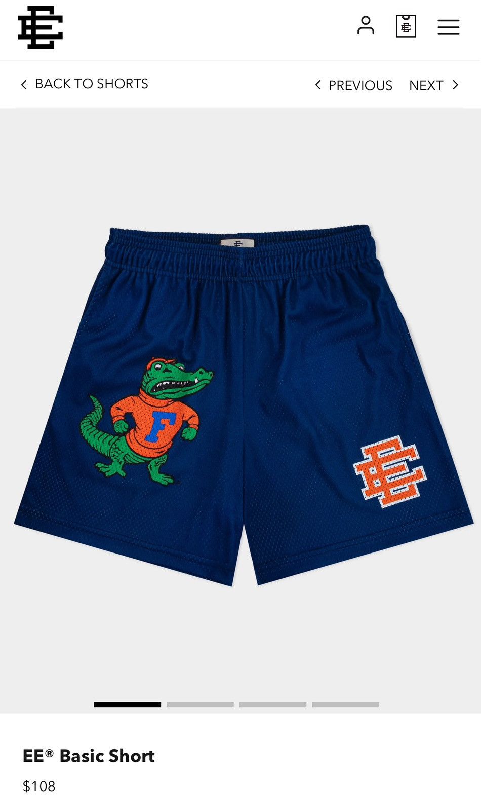Eric Emanuel × NCAA Eric Emanuel University Of Florida Basic Shorts Large Size US 34 / EU 50 - 7 Thumbnail
