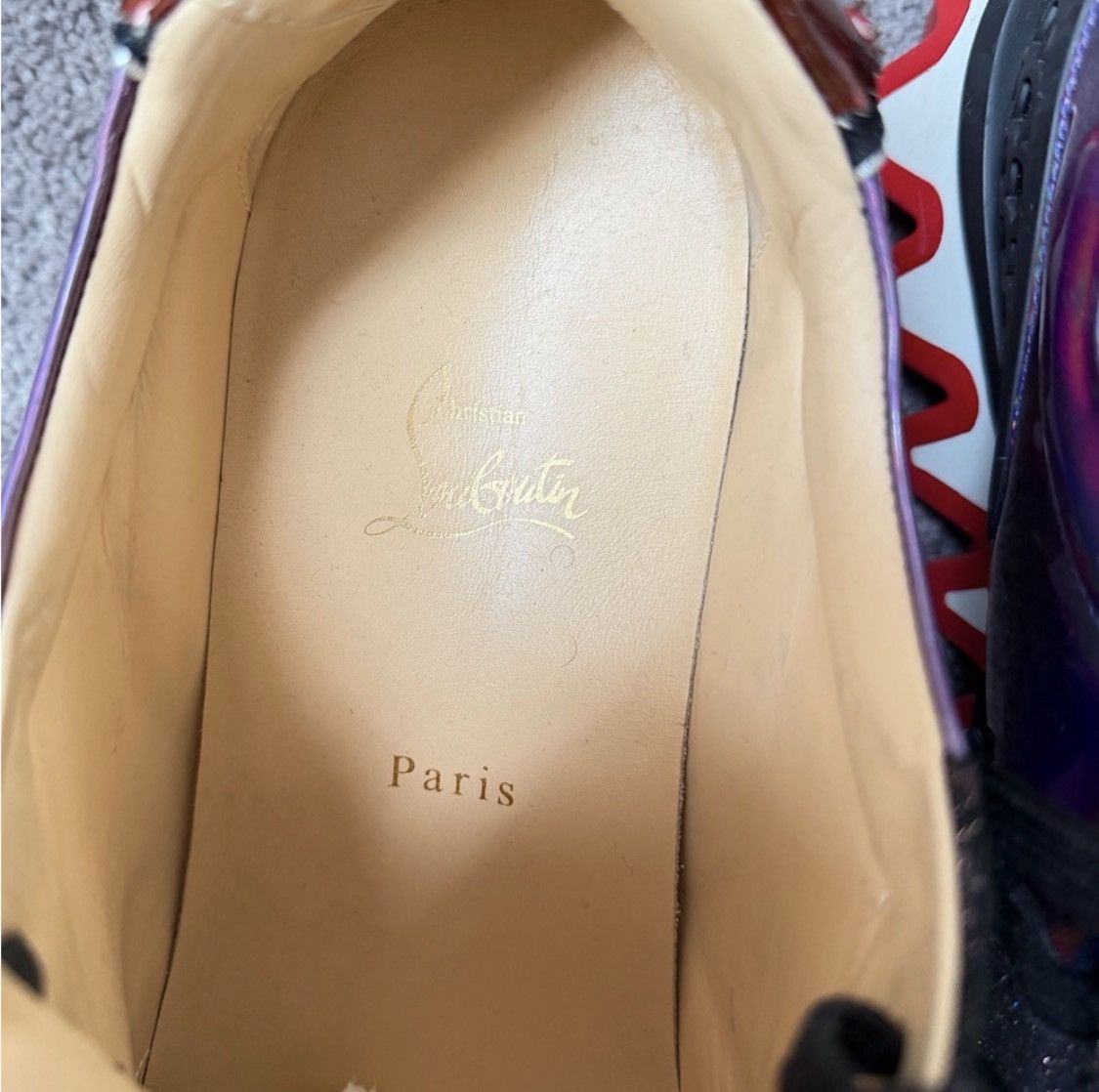 Christian Louboutin Christian Louboutin Purple and Black glitter Loubisharks Size US 11 / EU 44 - 4 Thumbnail