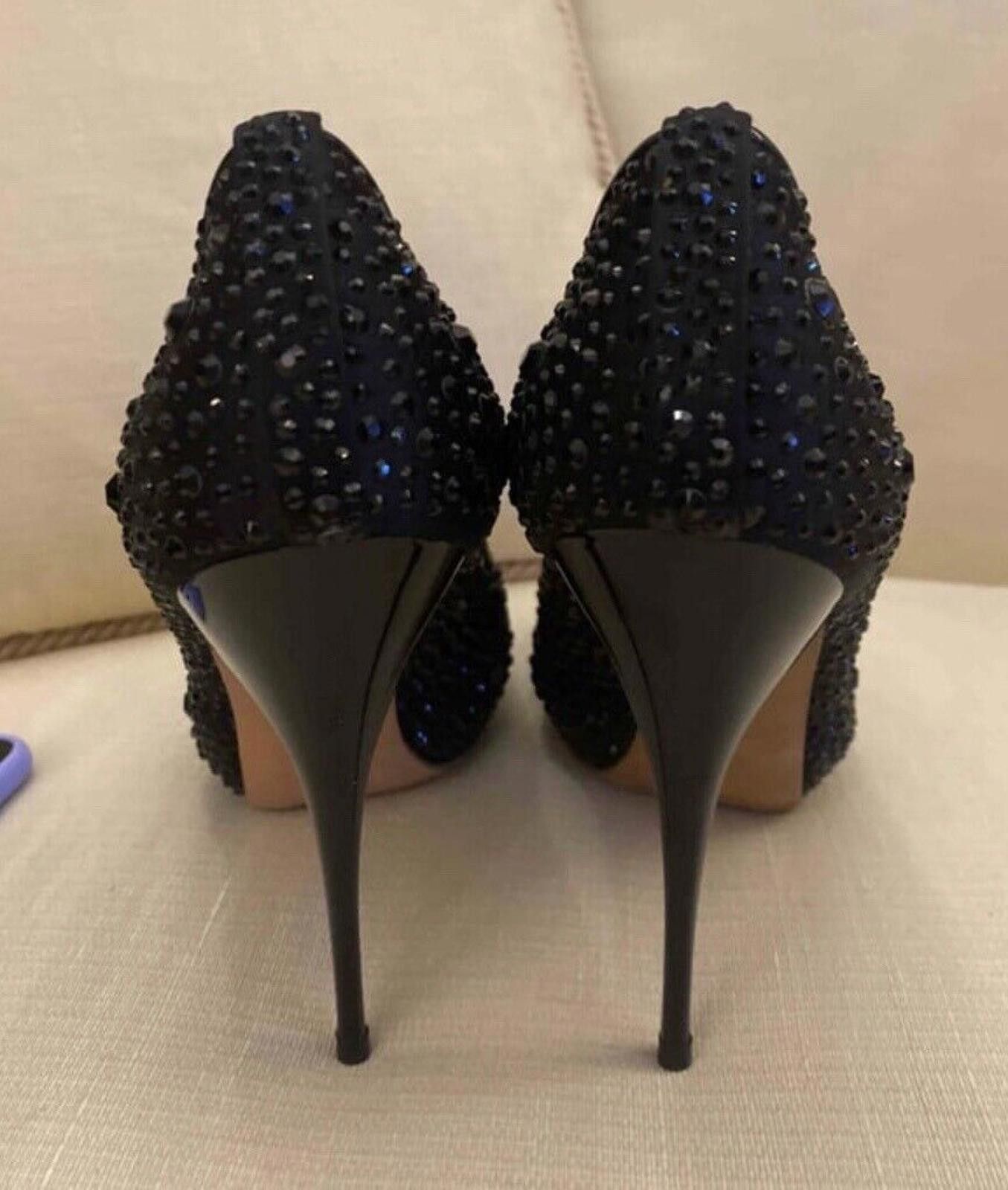 Alexander McQueen Alexander McQueen 38.5 Black Crystal Pumps High Heels Size US 8.5 / IT 38.5 - 5 Thumbnail