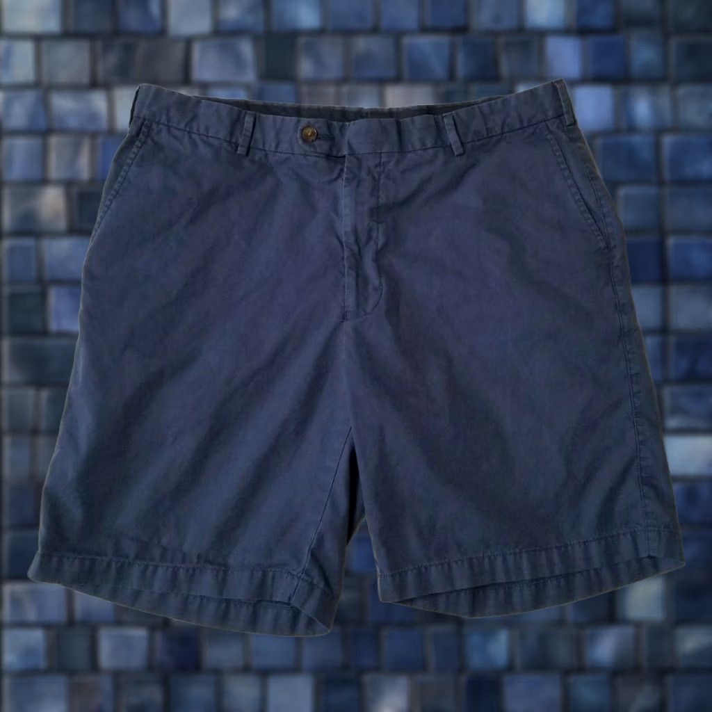 Peter Millar Peter Millar Shorts 100% Pima Cotton Blue Belted Pockets 38 Mens Khaki/Casual Chino Front Flat Front Size US 38 / EU 54 - 1 Thumbnail