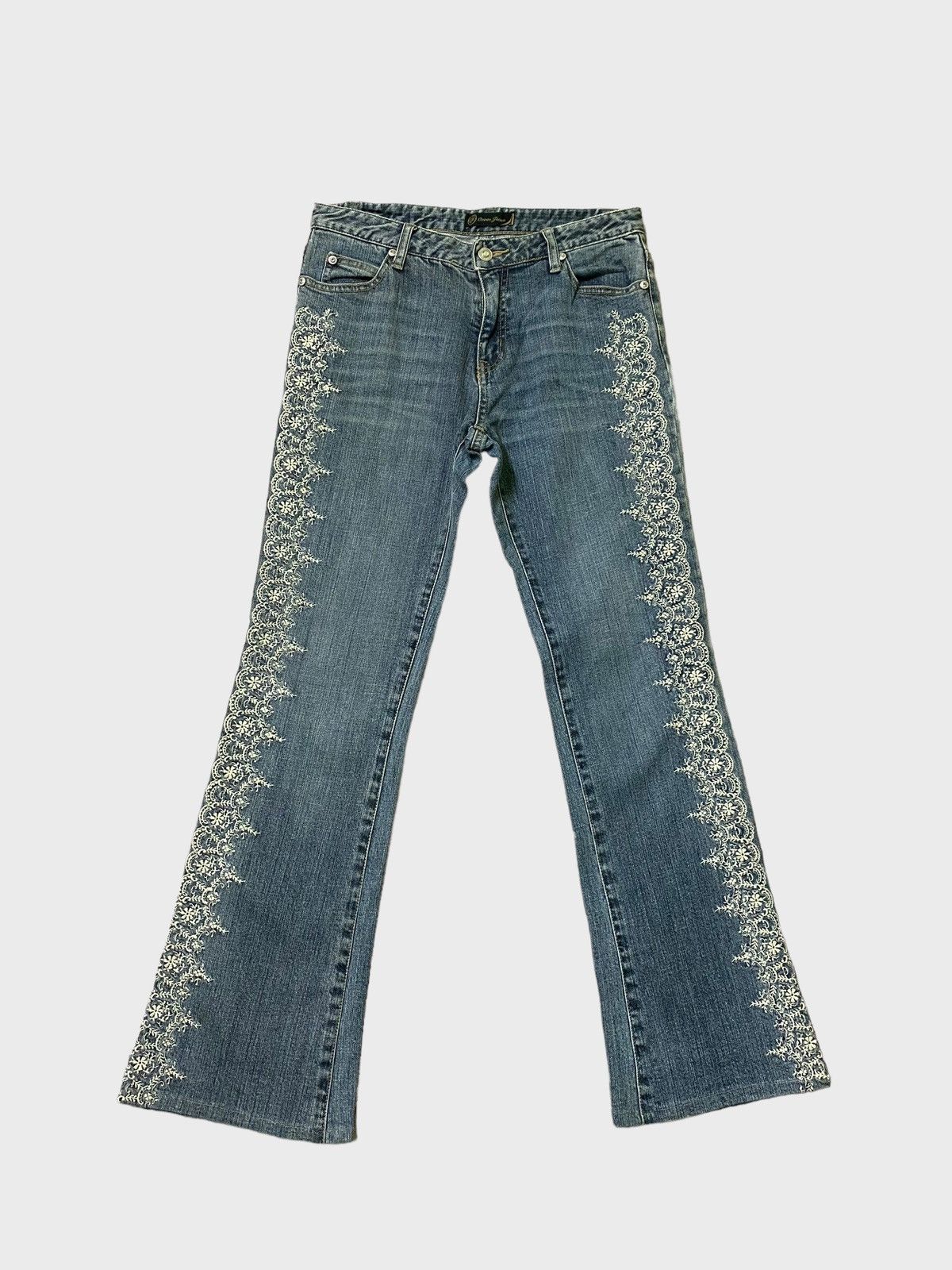 Japanese Brand Flared ORIRIN JEANS Embroidered Hysteric Glamour Style Size US 28 / EU 44 - 1 Thumbnail
