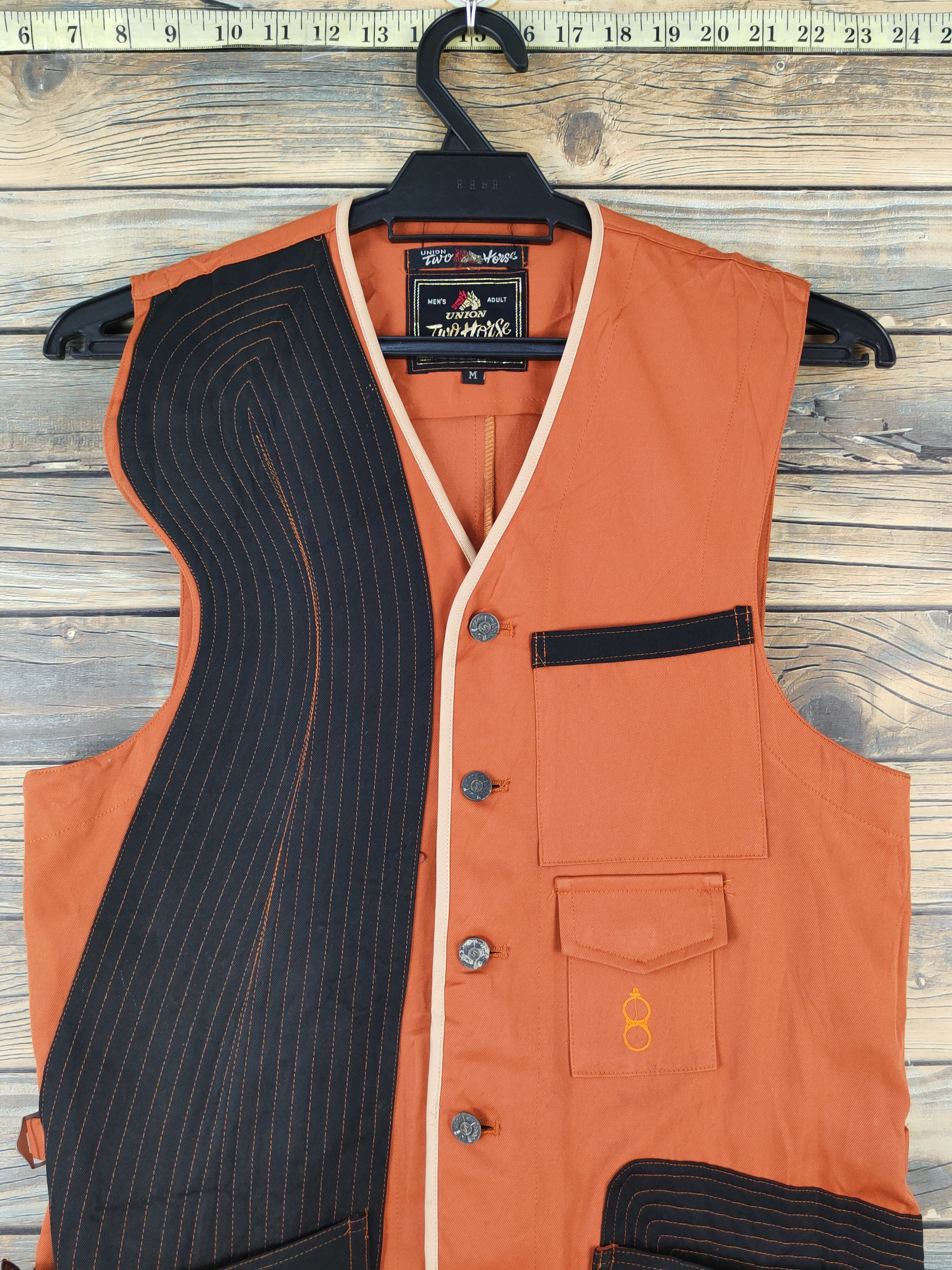 Japanese Brand × Vintage Vintage Union Two Horse Orange Black Vests Size US M / EU 48-50 / 2 - 2 Thumbnail