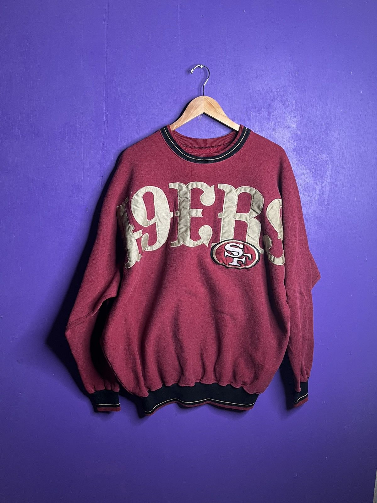 NFL × Vintage Vintage 90s San Francisco 49ers spellout crewneck Size US XXL / EU 58 / 5 - 1 Thumbnail