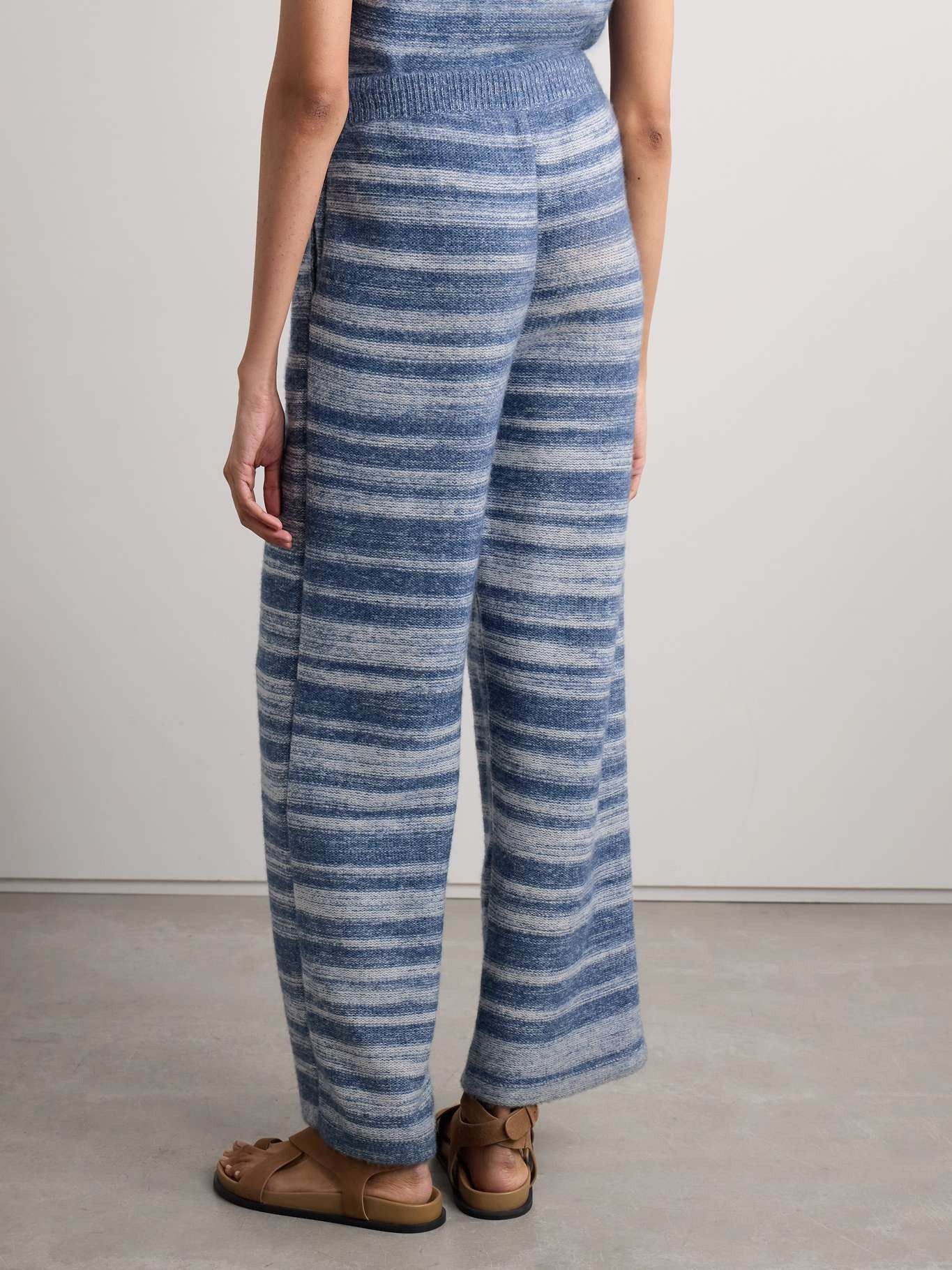 The Elder Statesman $1200 The Elder Statesman Nimbus Crest Cashmere Stripe Pants Size 30" / US 8 / IT 44 - 6 Thumbnail