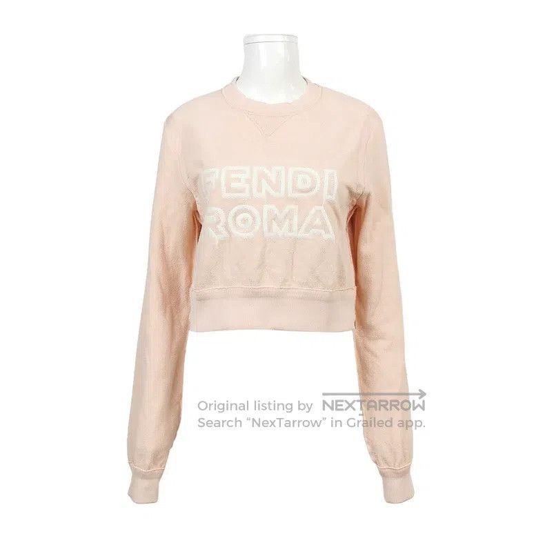 Fendi Fendi Cotton Logo Print Crew Neck Sweatshirt Size S / US 4 / IT 40 - 1 Thumbnail