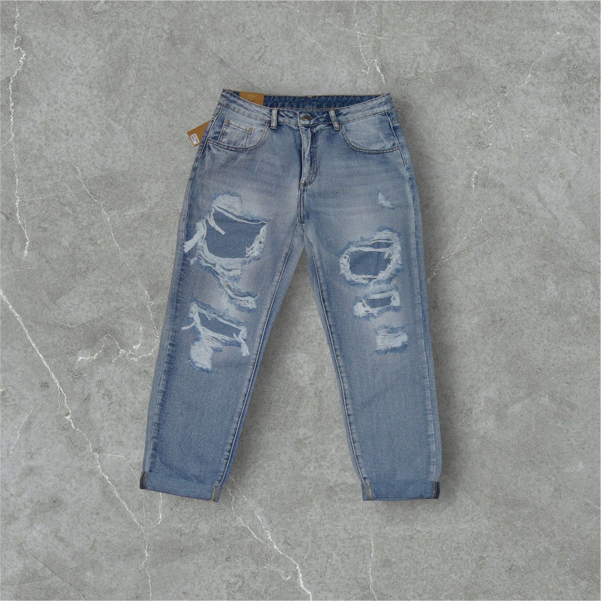 Other Women's distressed jeans Miss Bonbon with holes NEW US 10 M Size 32" / US 10 / IT 46 - 1 Thumbnail