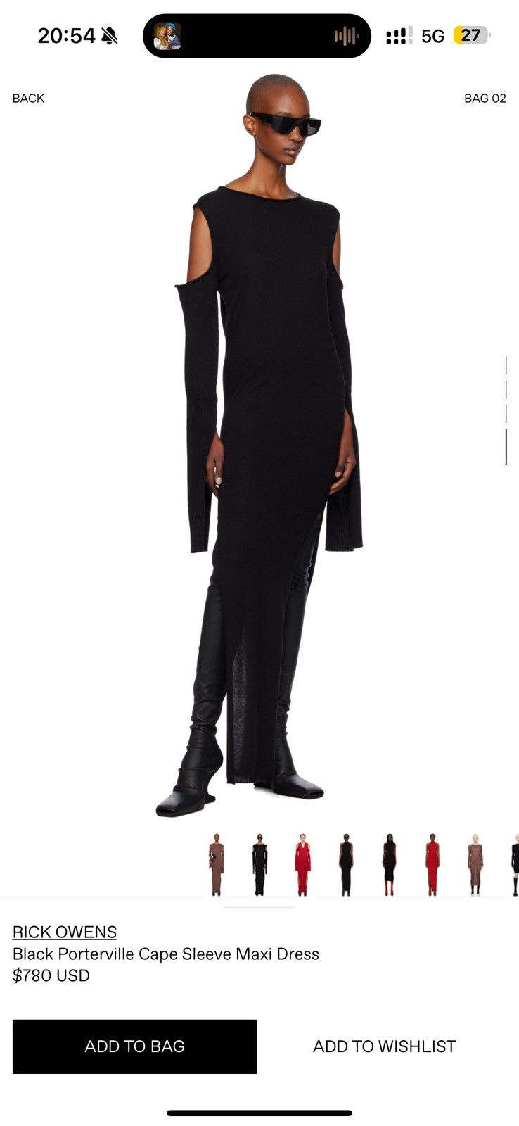 Rick Owens Rick Owens Luxor FW23 Cape Sleeve Dress Size L / US 10 / IT 46 - 1 Thumbnail