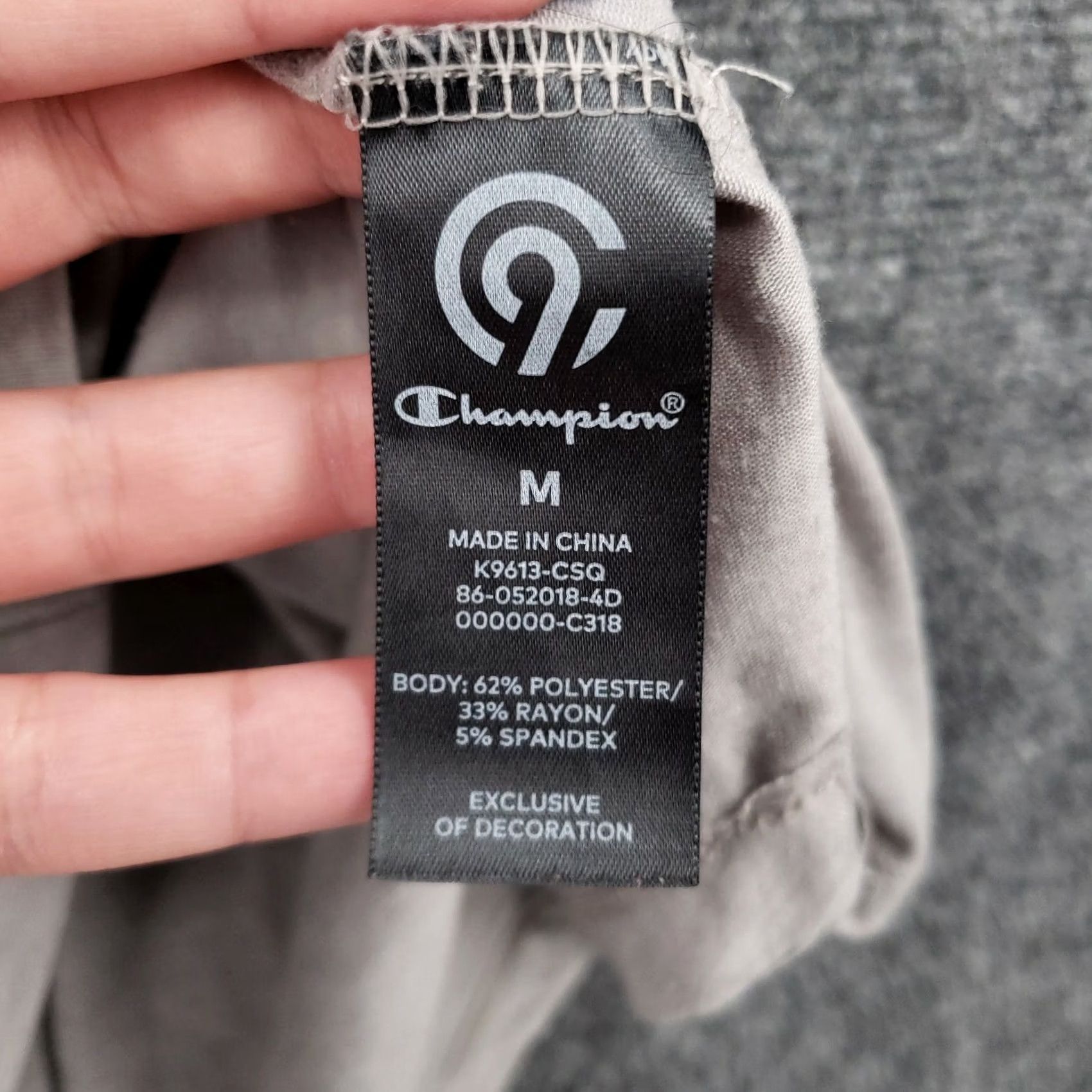 Champion Champion T Shirt Womens M Medium Gray Scoop Neck Short Sleeves Polyester Logo Size M / US 6-8 / IT 42-44 - 3 Thumbnail