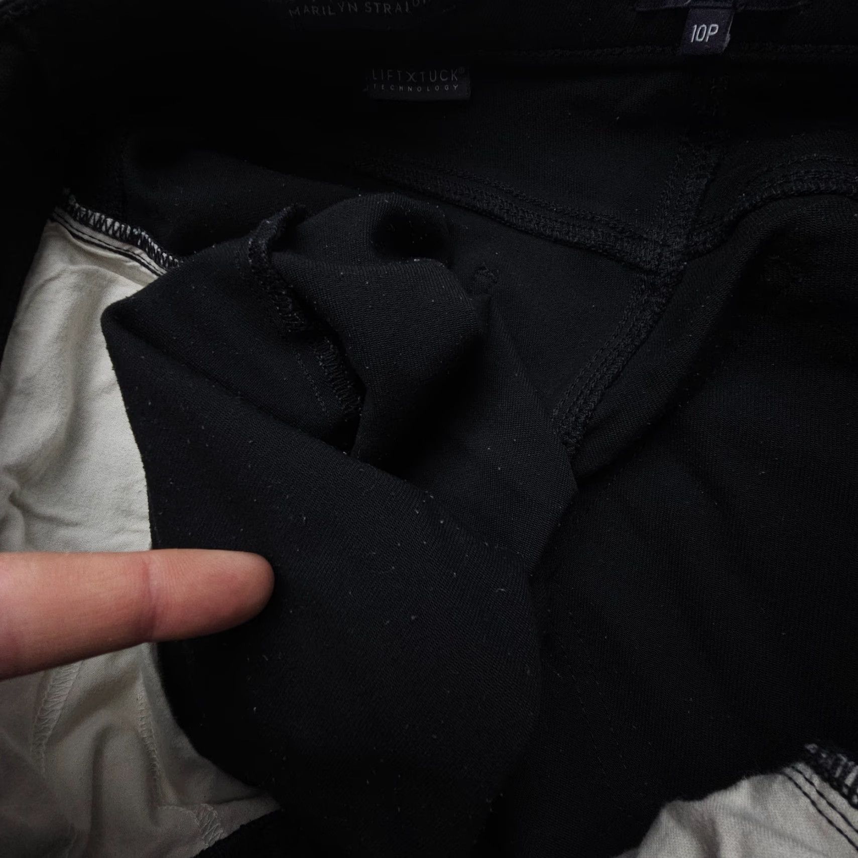 NYDJ NYDJ Marilyn Straight Pants Womens 10P Black Stretch Microfiber Career Casual Size 32" / US 10 / IT 46 - 4 Thumbnail