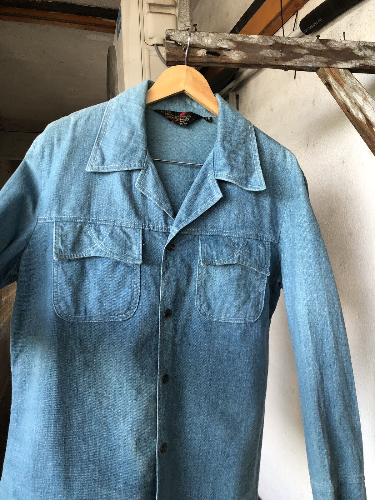 Sears Vintage 70s Sears Thick Denim Western Shirt Size US L / EU 52-54 / 3 - 14 Thumbnail