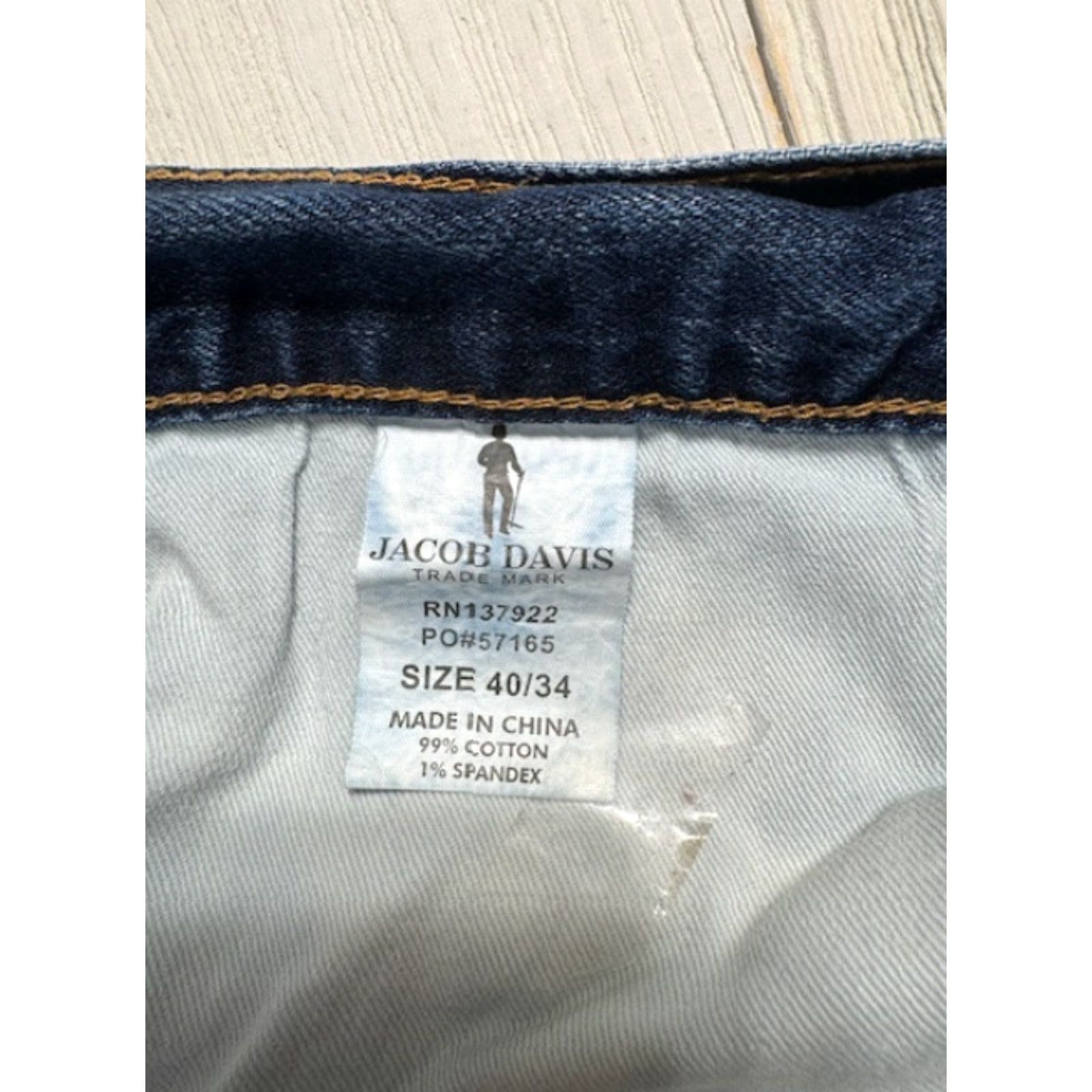 Vintage Davis Jacob Davis Denim Jeans Jeans 40x34 Medium Blue Regular Straight 5-Pocket Zip Mens Big & Tall Size US 40 / EU 56 - 7 Thumbnail