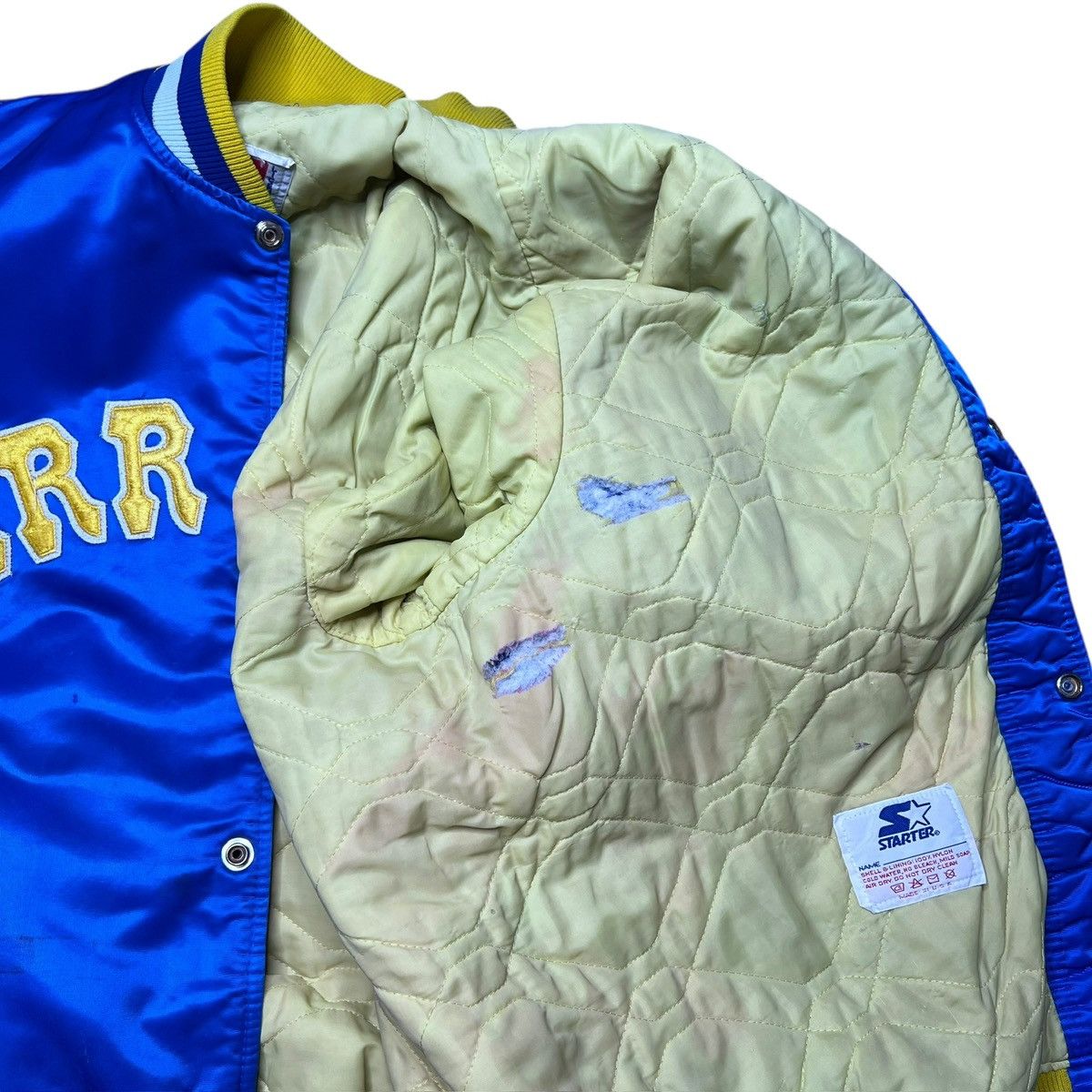 Starter 1980s NBA Golden State Warriors Starter Satin Bomber Jacket Size US L / EU 52-54 / 3 - 5 Thumbnail