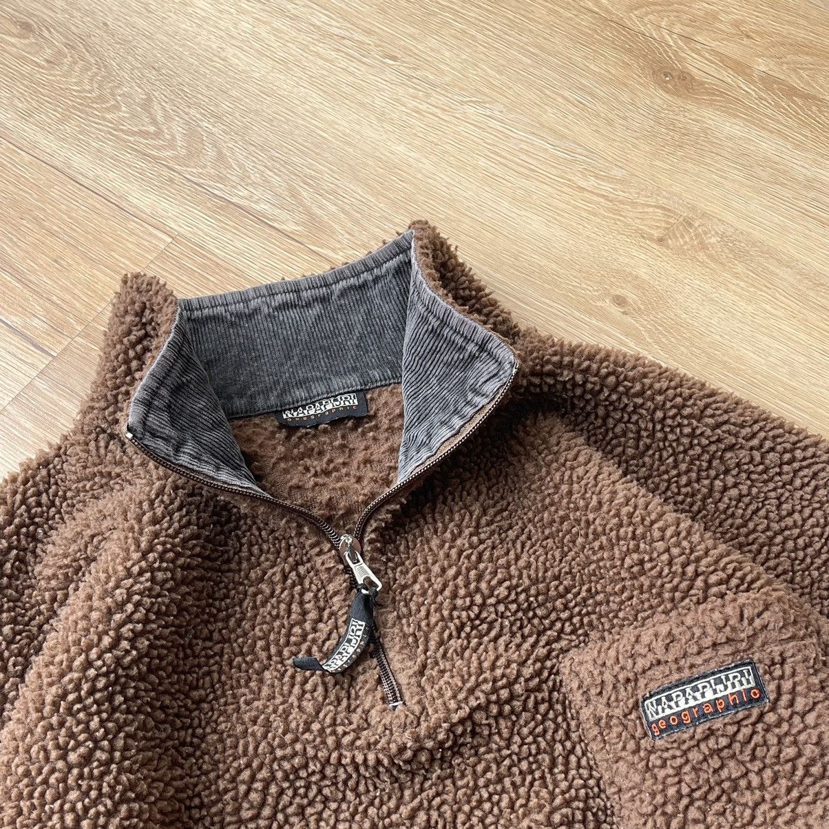Napapijri 90s Vintage Napapijri Half Zip Teddy Fleece Sweatshirt ITALY Size US XL / EU 56 / 4 - 2 Thumbnail