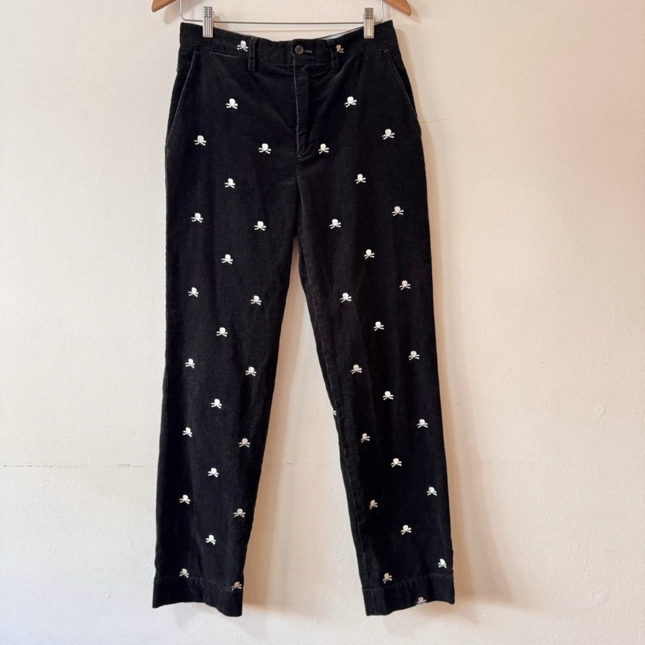 Ralph Lauren Vintage Ralph Lauren Skull&Crossbone Corduroy Trouser, Black Size US 30 / EU 46 - 1 Thumbnail
