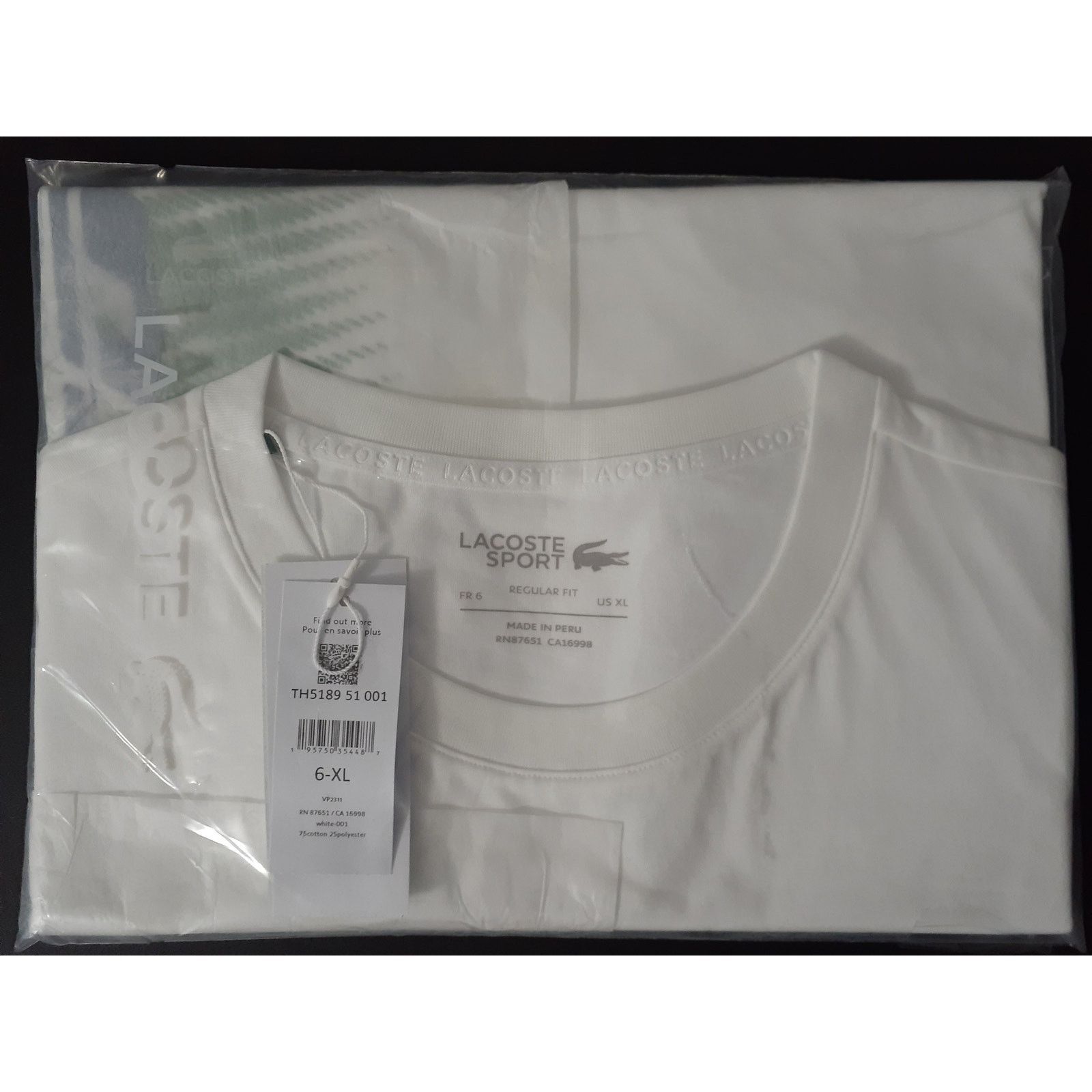 Lacoste Lacoste Men's Roland Garros Edition Chunky Jersey T-Shirt XL Size US XL / EU 56 / 4 - 2 Thumbnail