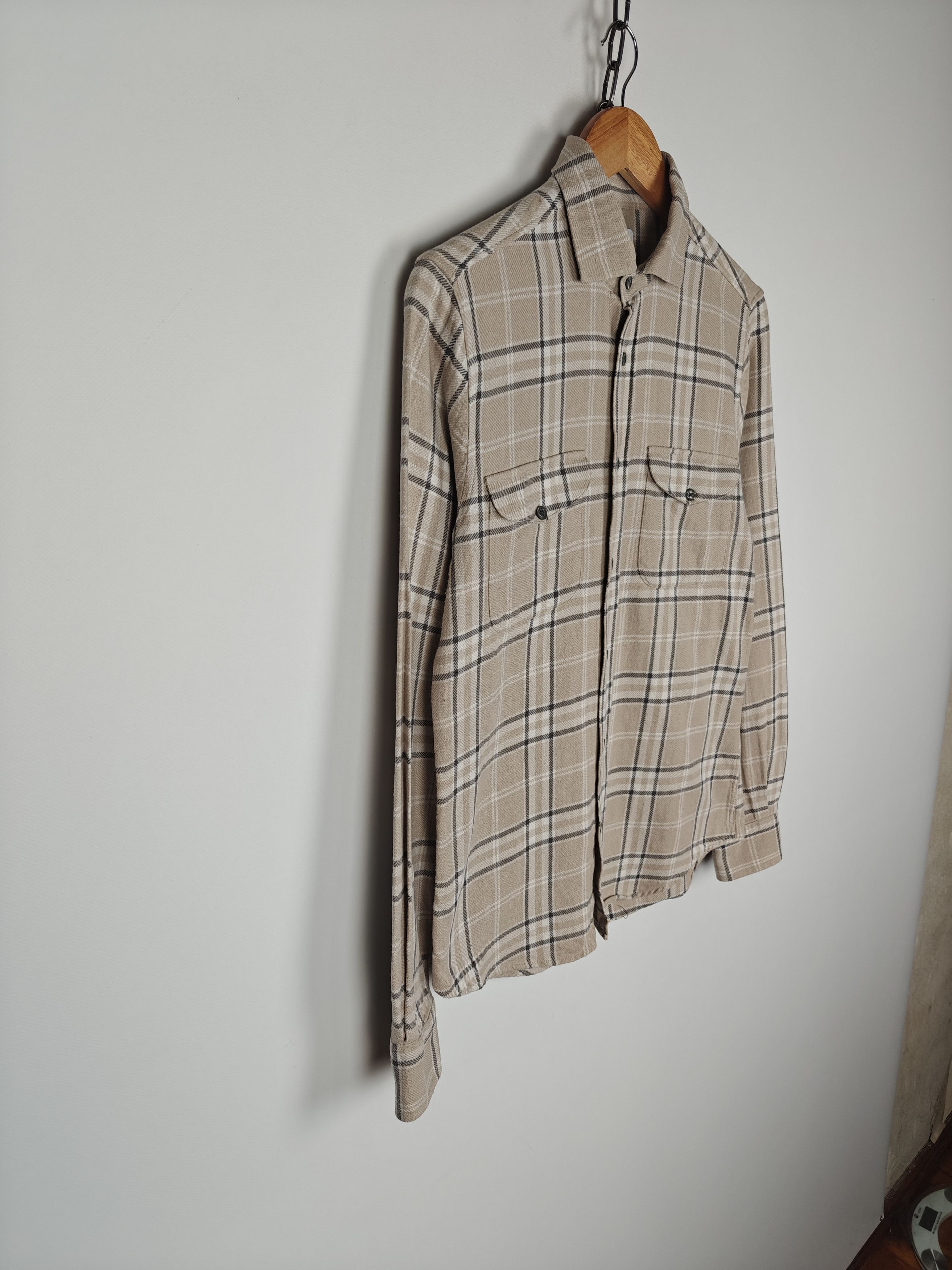 Reiss Reiss Cotton Shirt Check Beige size S Size US S / EU 44-46 / 1 - 4 Thumbnail