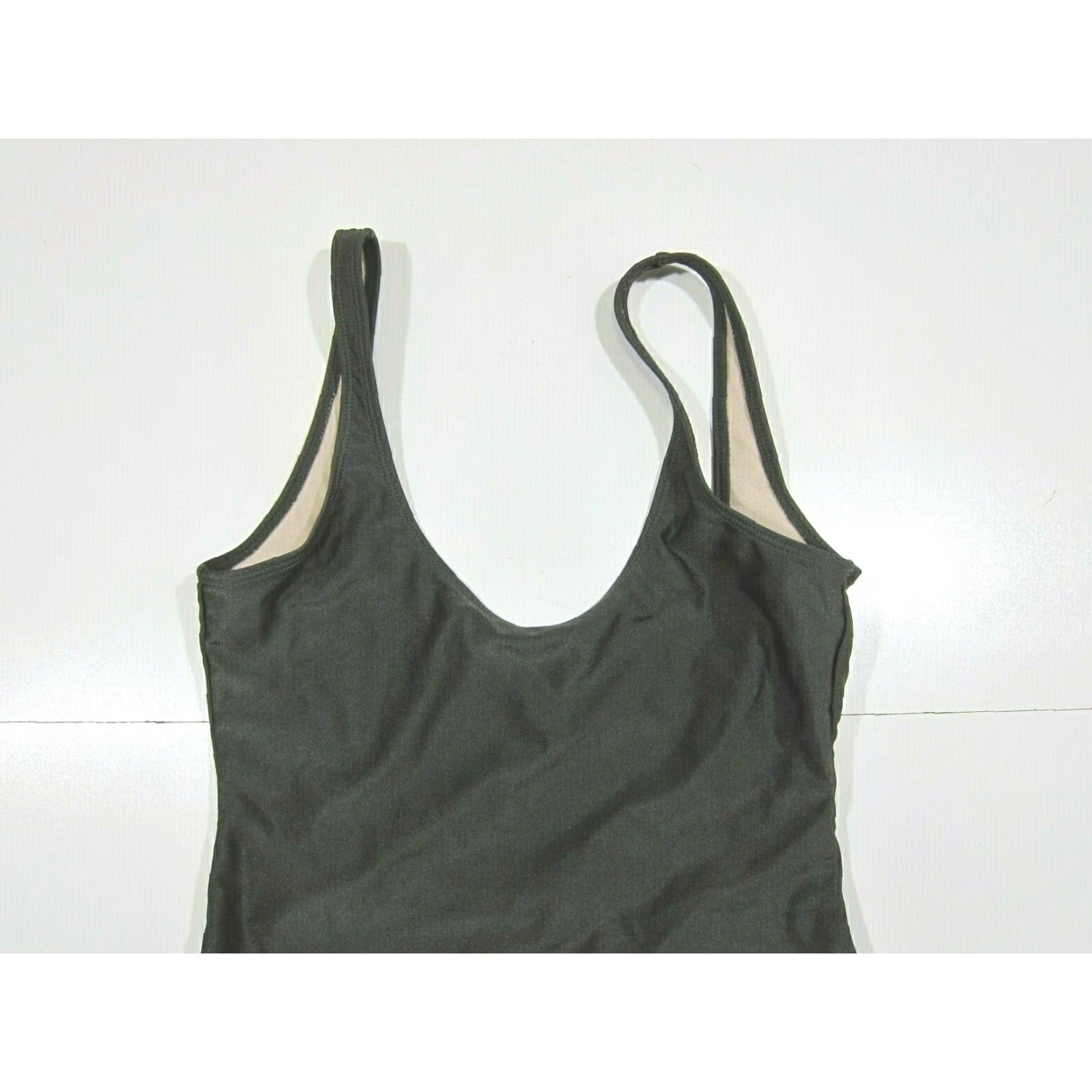 Vintage NWT Dixperfect Army Green 80's 90's High Cut One Piece Swimsuit Small Womens Size ONE SIZE - 5 Thumbnail