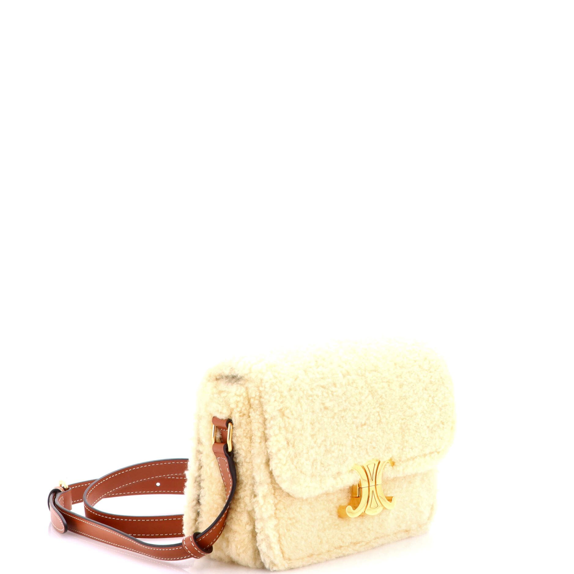Celine Triomphe Shoulder Bag Shearling Medium Size ONE SIZE - 1 Thumbnail
