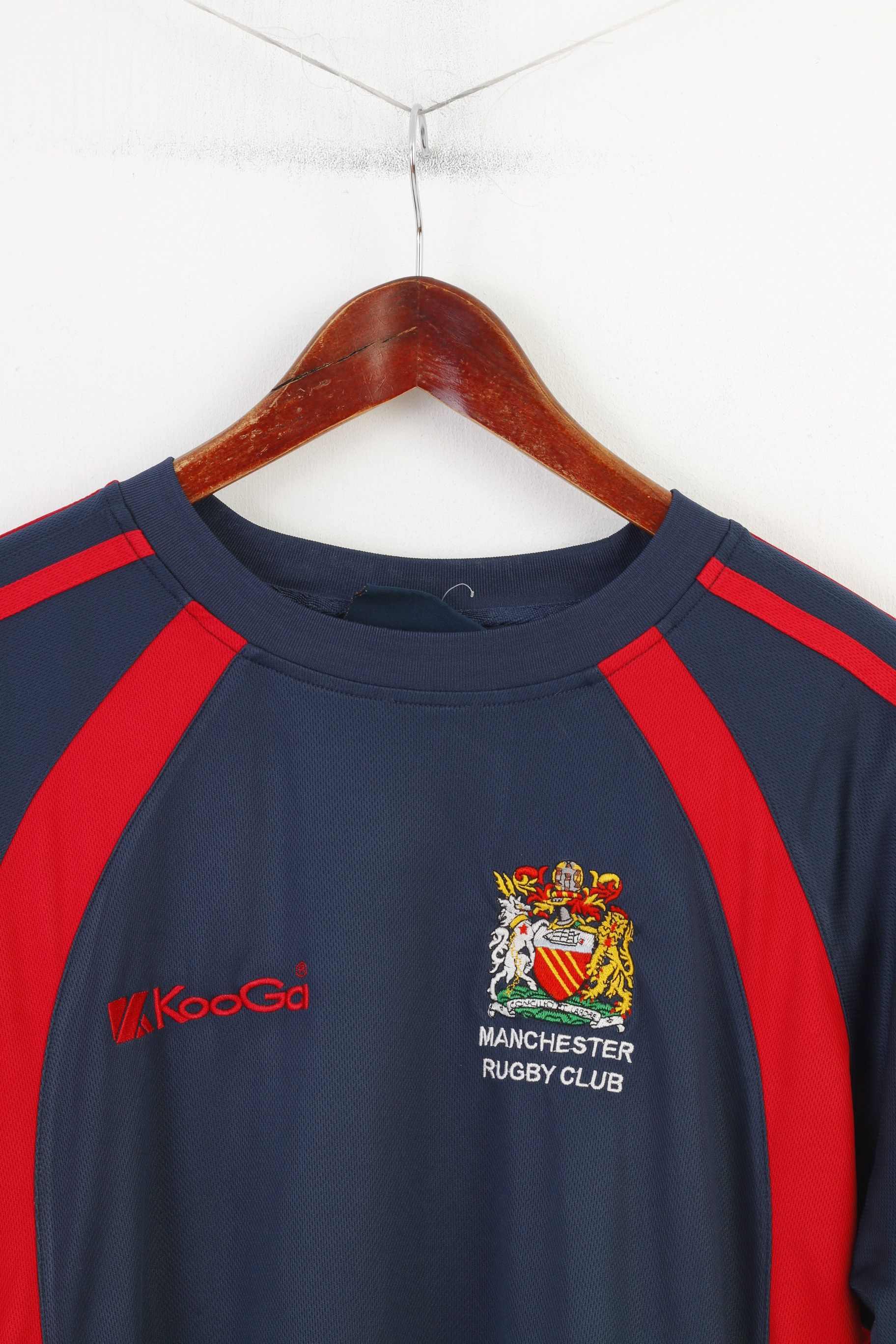 Vintage Kooga Men L Shirt Training Sportswear Short Sleeve Navy 4408 Size US L / EU 52-54 / 3 - 2 Thumbnail