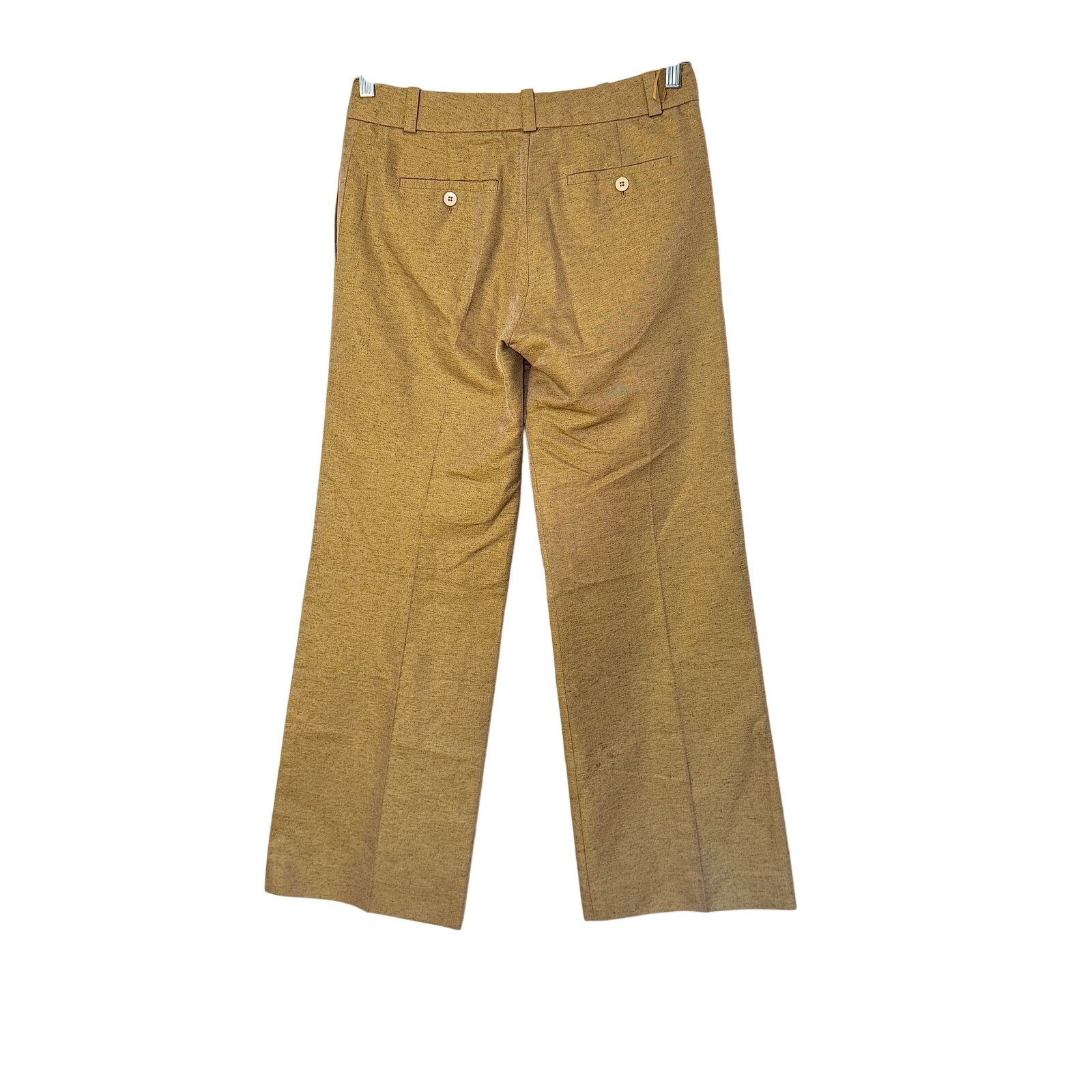 Chloe Chloé Women's Tan Plaid Militay Wool Wide Leg Pants Size 31" - 2 Thumbnail