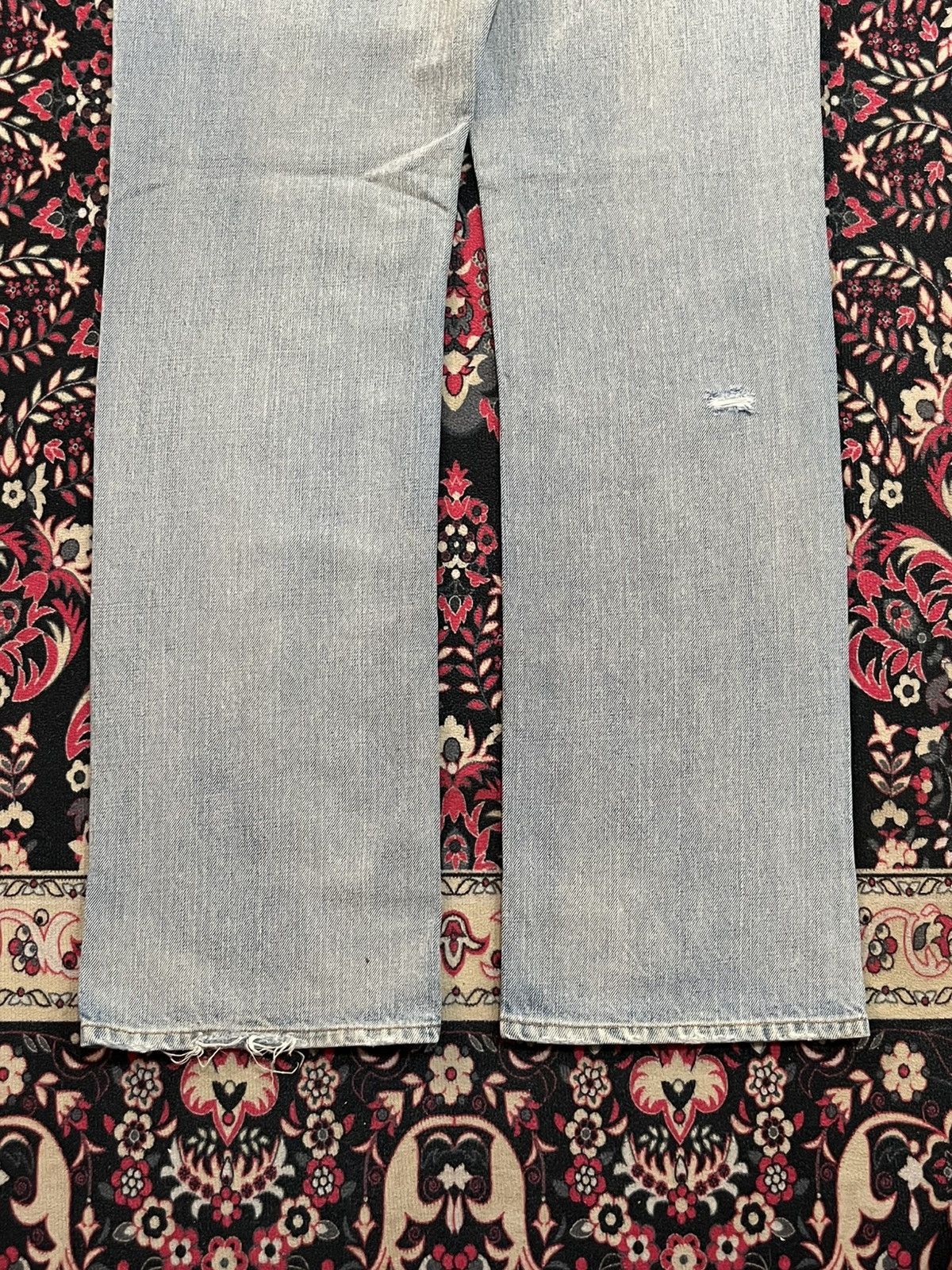 Yohji Yamamoto Ined Homme Light Washed Faded Distressed Straight Jeans Size US 31 - 11 Thumbnail