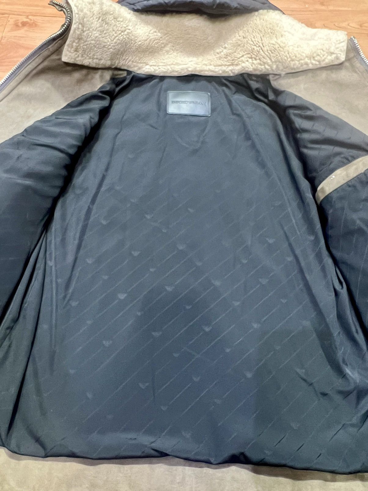 Emporio Armani Emporio Armani hooded Suede and down jacket Size US L / EU 52-54 / 3 - 9 Thumbnail