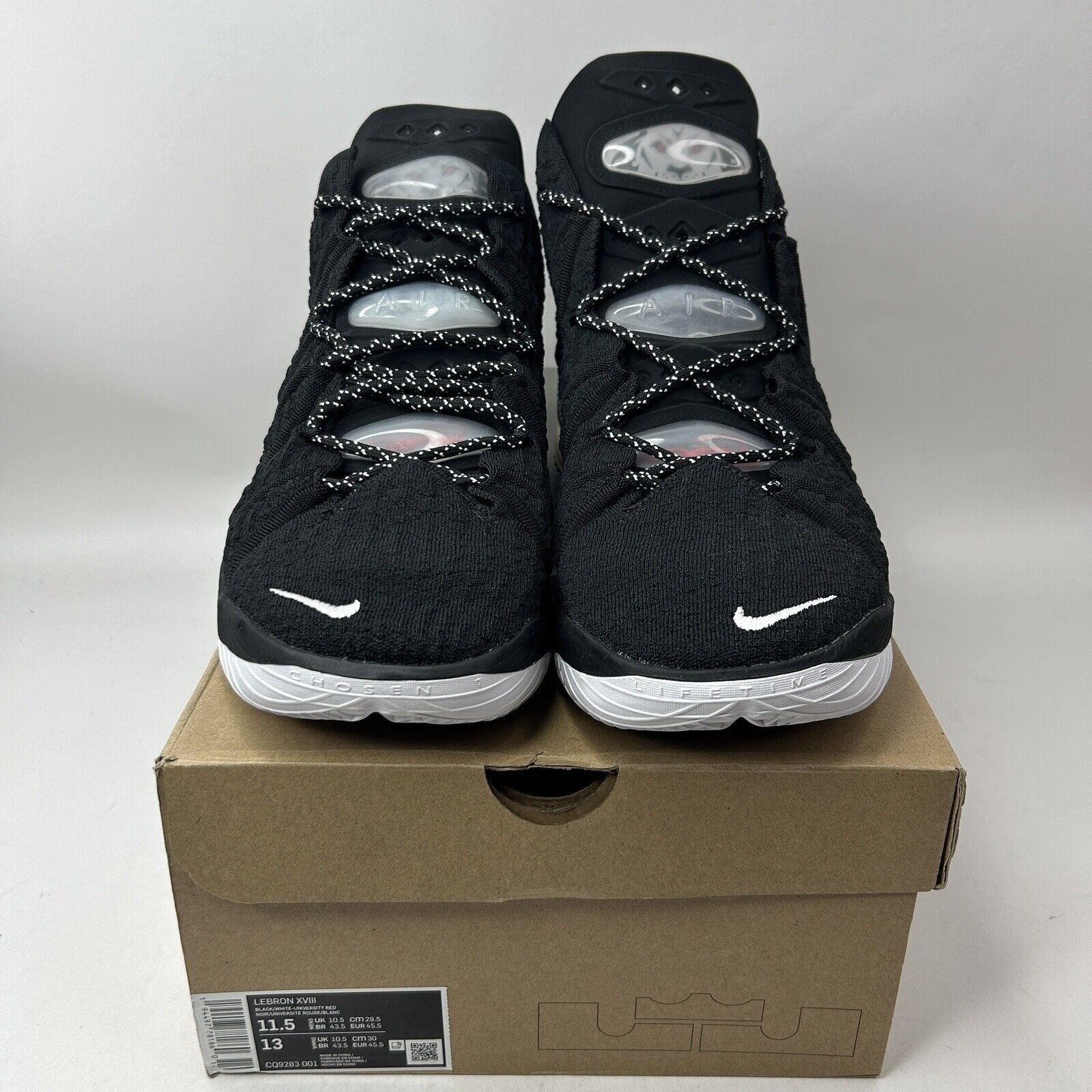 Nike Nike LeBron 18 XVIII "Bred/Black University Red” 2023 Size US 11.5 / EU 44-45 - 2 Thumbnail