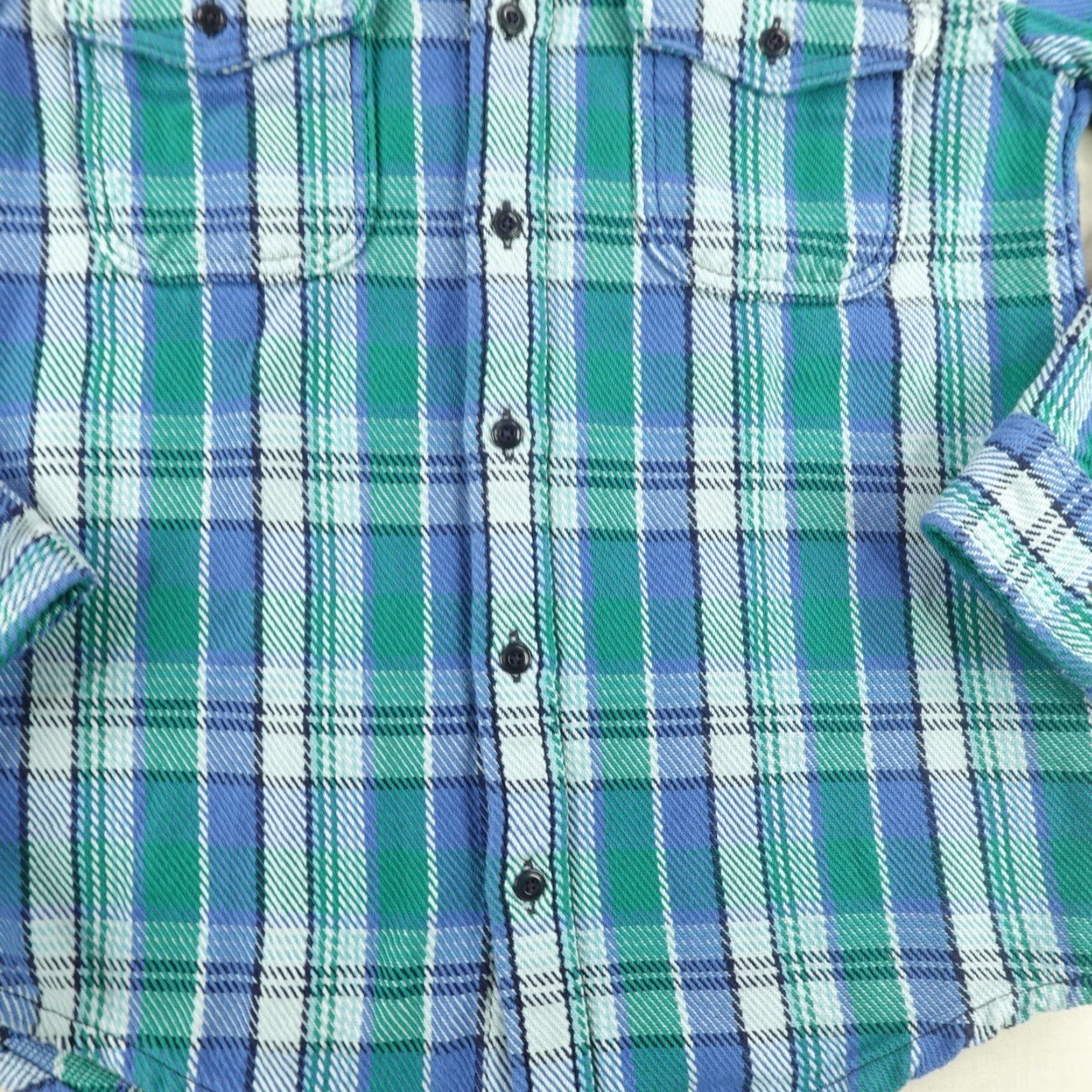 Outerknown VINTAGE Outerknown Men's Shirt Small Long Sleeve Cotton Flannel Plaid Heavyweight Blue Green Casual Size US S / EU 44-46 / 1 - 4 Thumbnail