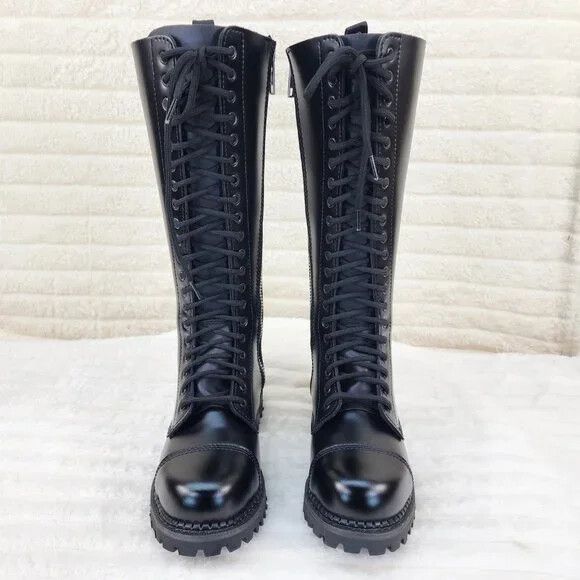 Demonia Cult DEMONIA Riot 20 Goth Combat Biker Steel Toe Boots Black Leat Size US 11 / EU 44 - 3 Thumbnail