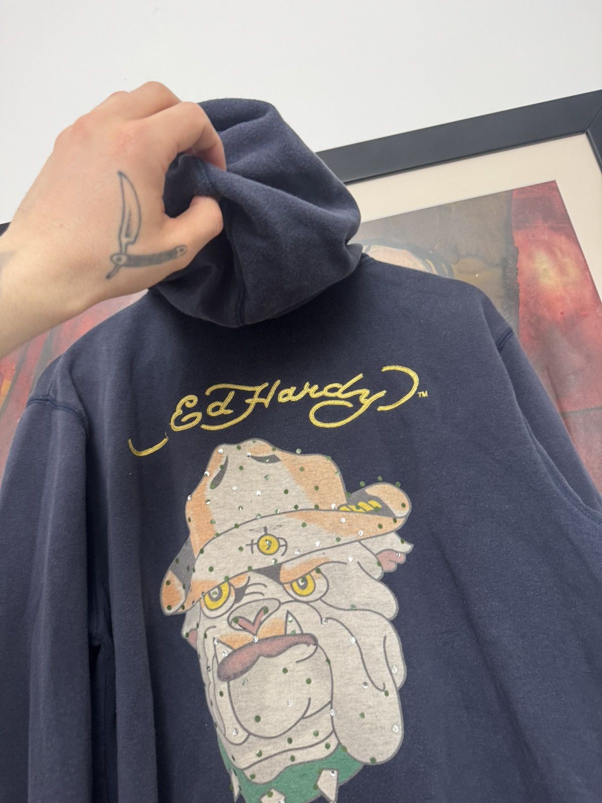 Ed Hardy Ed Hardy Christian Audigier Rare Y2k Bulldog Zip Hoodie Size US M / EU 48-50 / 2 - 5 Thumbnail