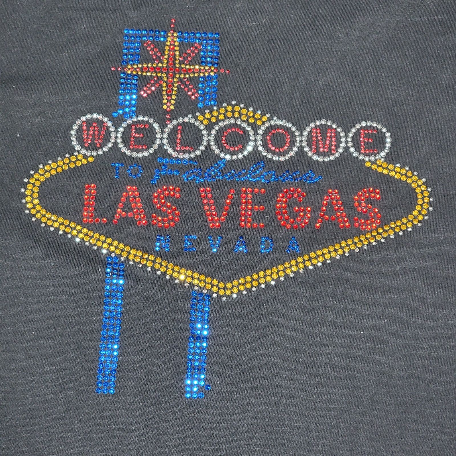 Other Welcome To Las Vegas Bling Black Tee - Size Large Size L / US 10 / IT 46 - 2 Thumbnail