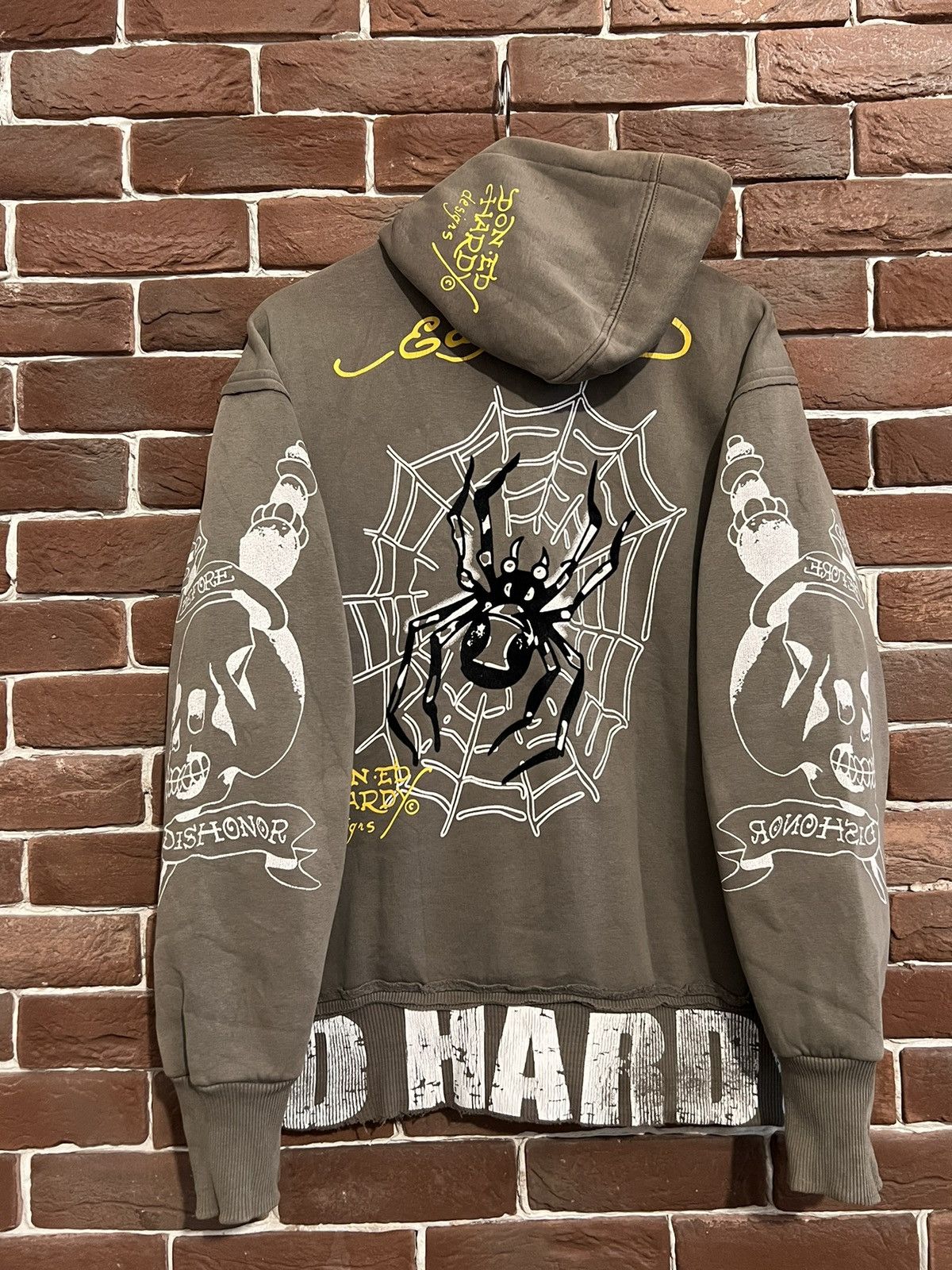Christian Audigier Rare Ed Hardy Christian Audigier Y2K Drip Spider Web Hoodie Size US M / EU 48-50 / 2 - 2 Thumbnail