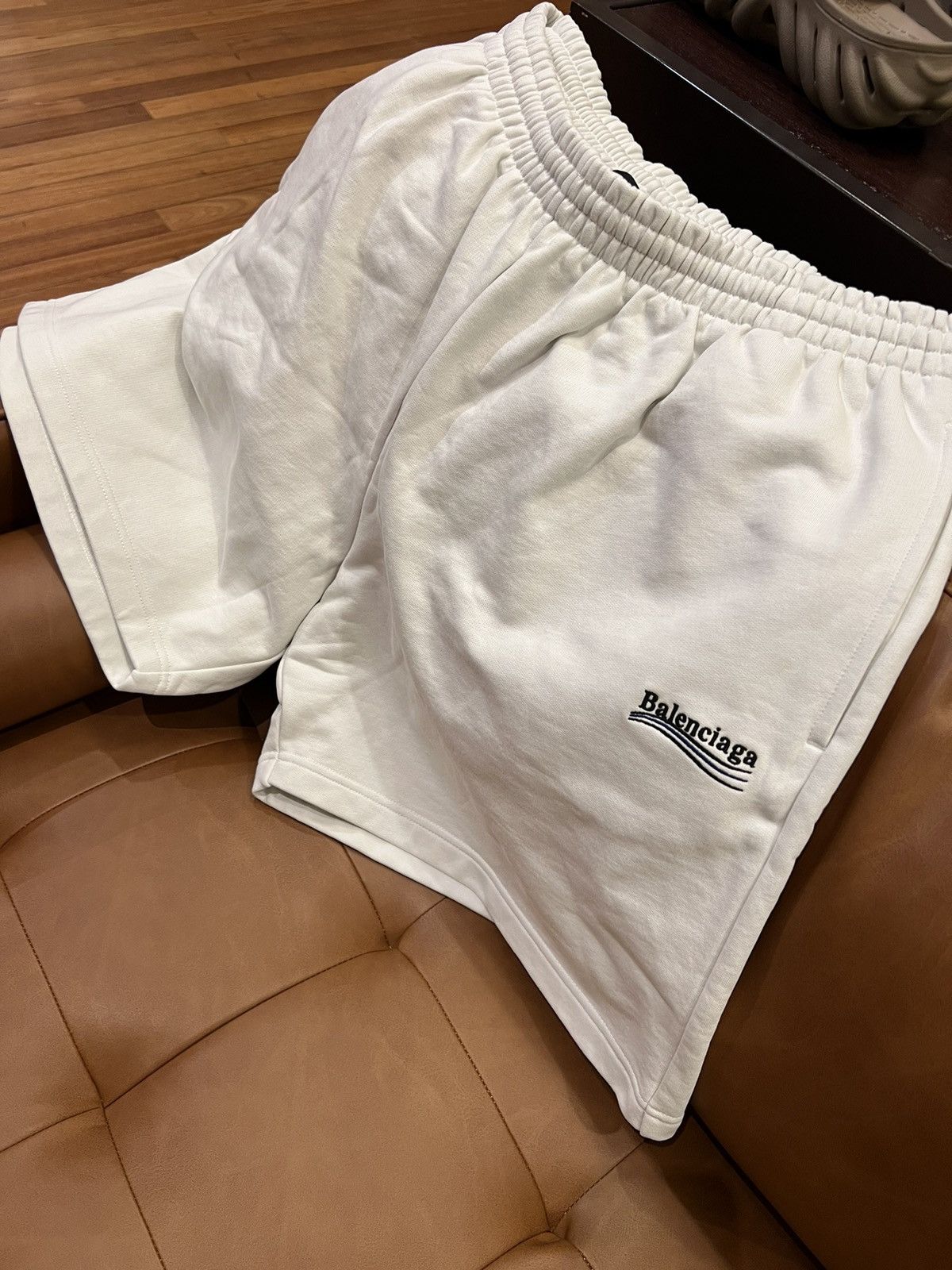 image of Balenciaga Campaign Shorts Cream , Men's (Size 38)