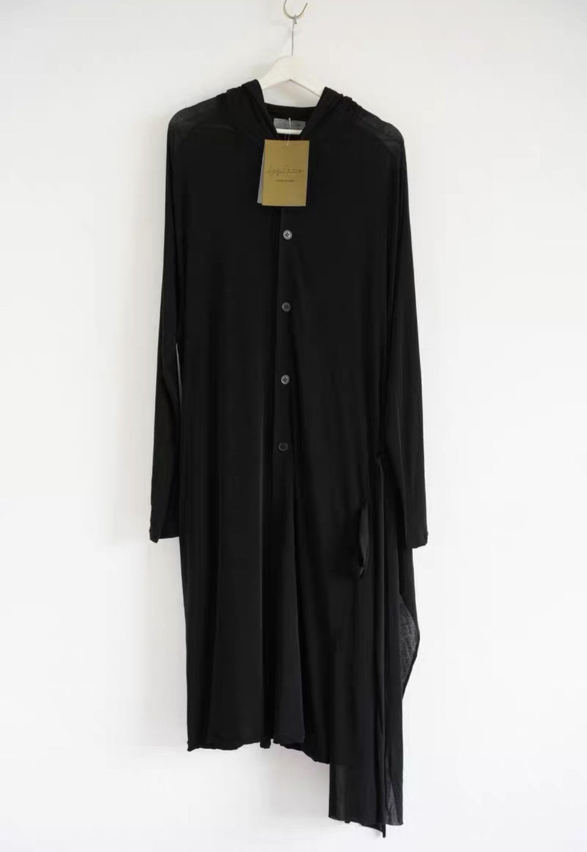 Yohji Yamamoto Yohji Yamamoto 24ss Asymmetric Hooded Long Cardigan K4 Size US L / EU 52-54 / 3 - 1 Thumbnail
