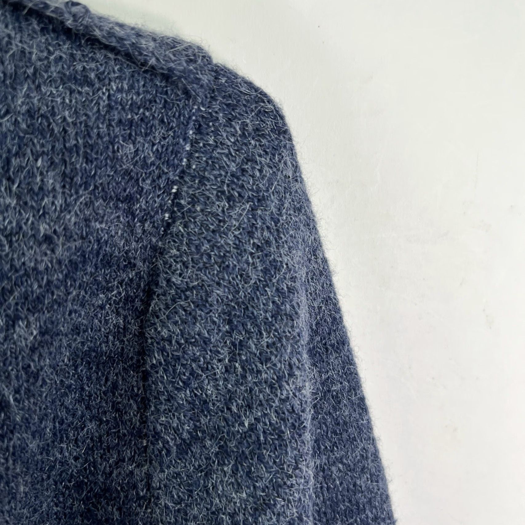 Vintage HART Karen Stripe Cardigan Sweater Womens S Blue Open Knit Raglan Long Sleeve Relaxed Fit Size S / US 4 / IT 40 - 2 Thumbnail