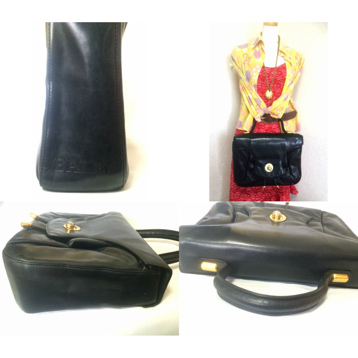 Bally Vintage Bally black leather design bag, business purse Size ONE SIZE - 3 Thumbnail