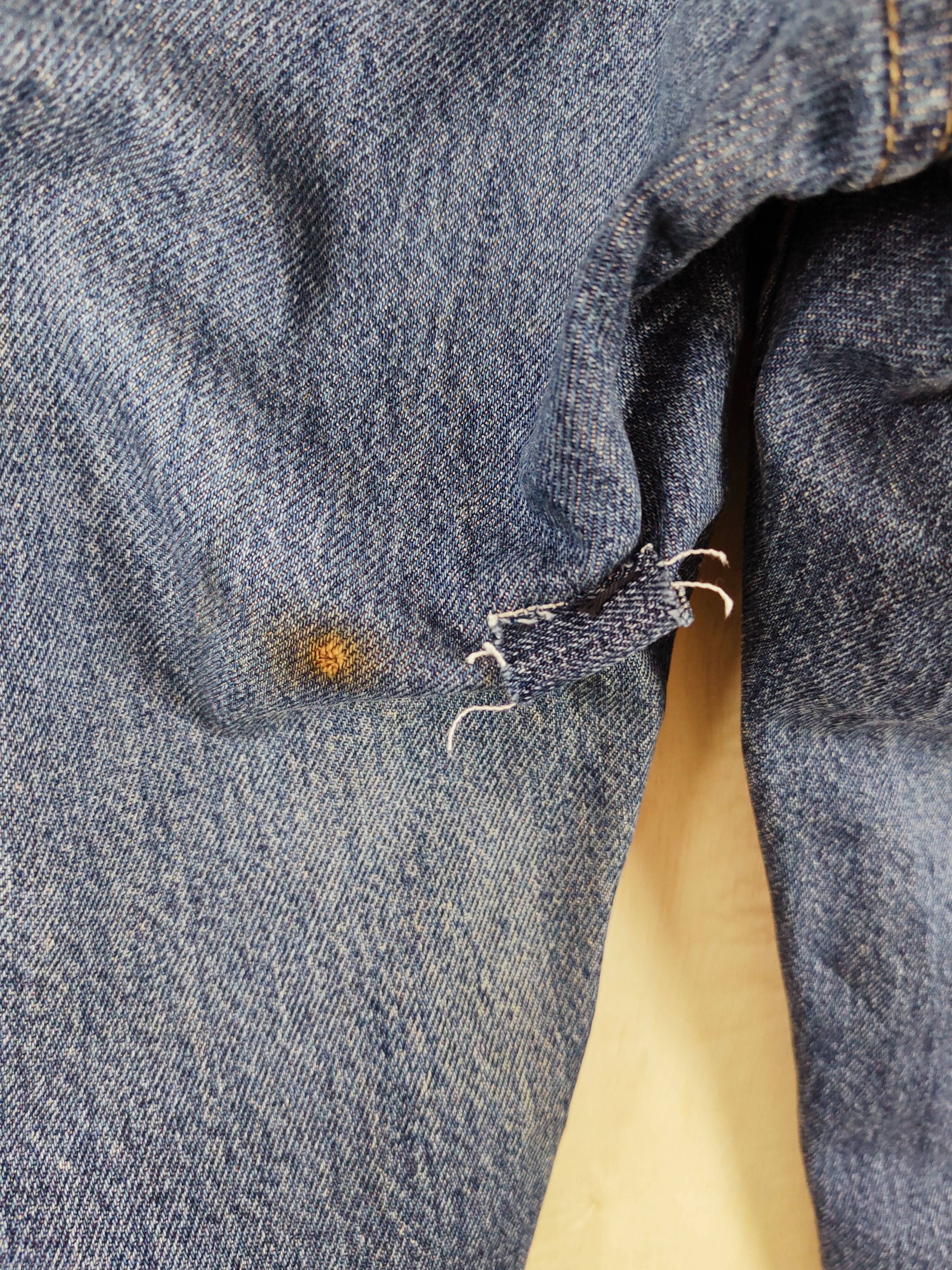 Japanese Brand Uniqlo Japanese Fabric by Kaihara Blue Ripped Jeans #S2655 Size US 31 - 8 Thumbnail