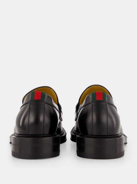 Gucci o1mt1gz0925 Men's Loafers With Web in Black Size US 11.5 / EU 44-45 - 5 Thumbnail