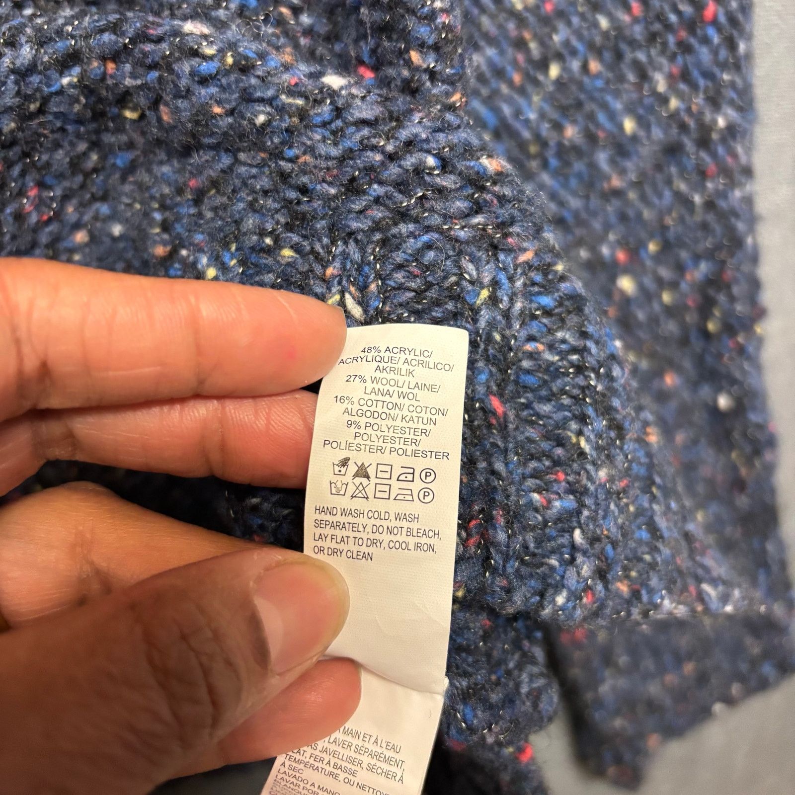 Lucky Brand Lucky Brand V Neck Knit Sweater Multicolor Speckled Wool BLD Size M / US 6-8 / IT 42-44 - 5 Thumbnail