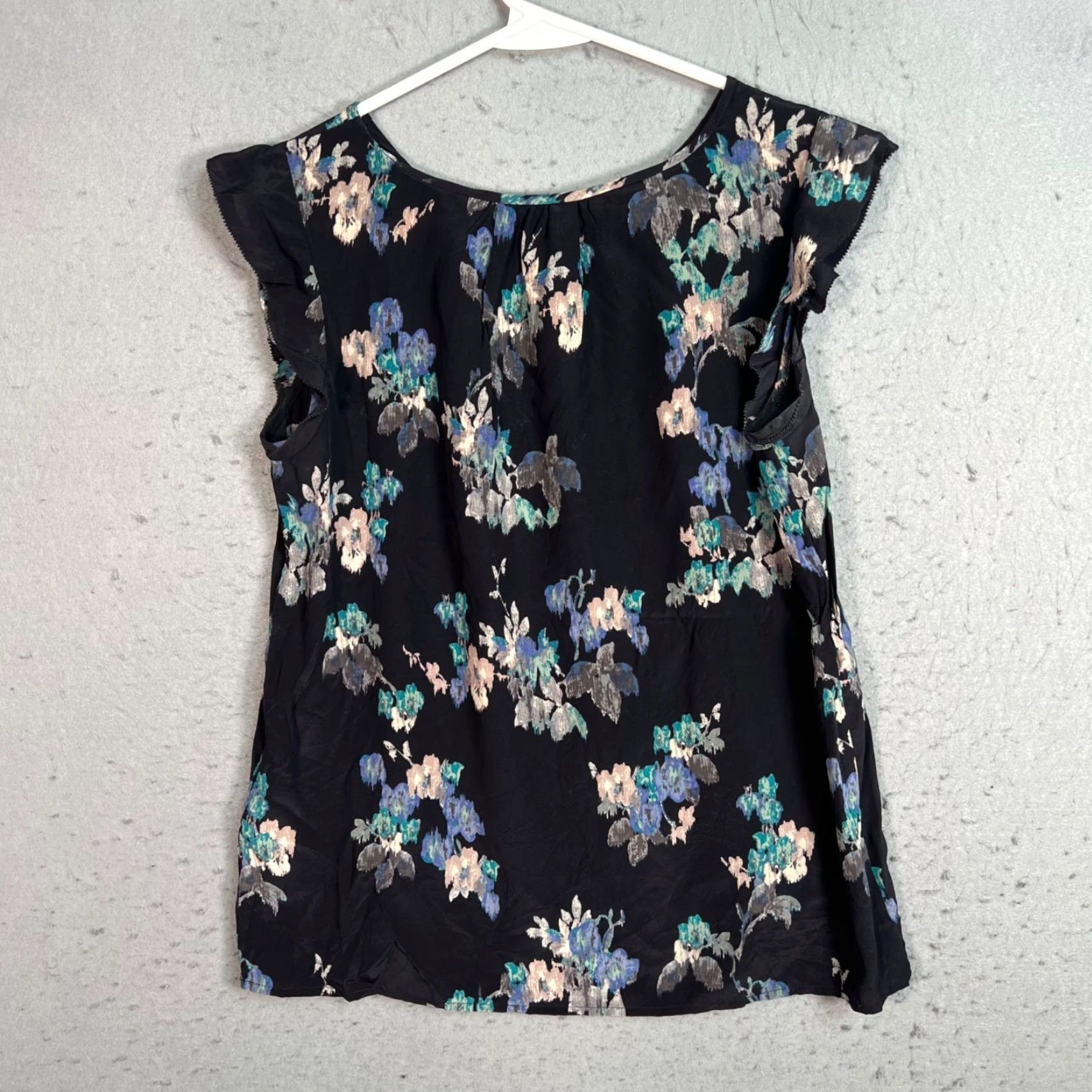 Joie JOIE Blouse Women's Sleeveless Silk Floral Round Neck XXS Adult 2XS Black Blue Top Size XXS / US 00 / IT 34 - 2 Thumbnail