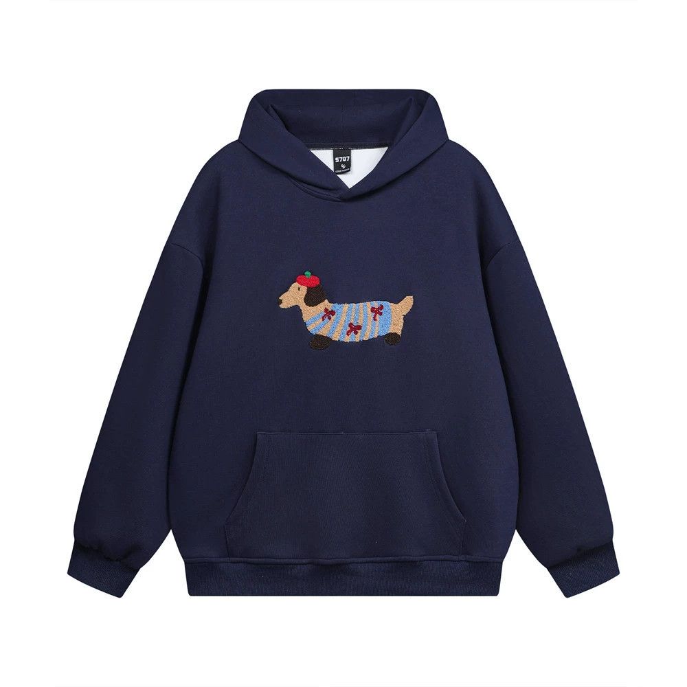 Japanese Brand Men's cartoon casual fun dachshund puppy loose hoodie Size US M / EU 48-50 / 2 - 1 Thumbnail