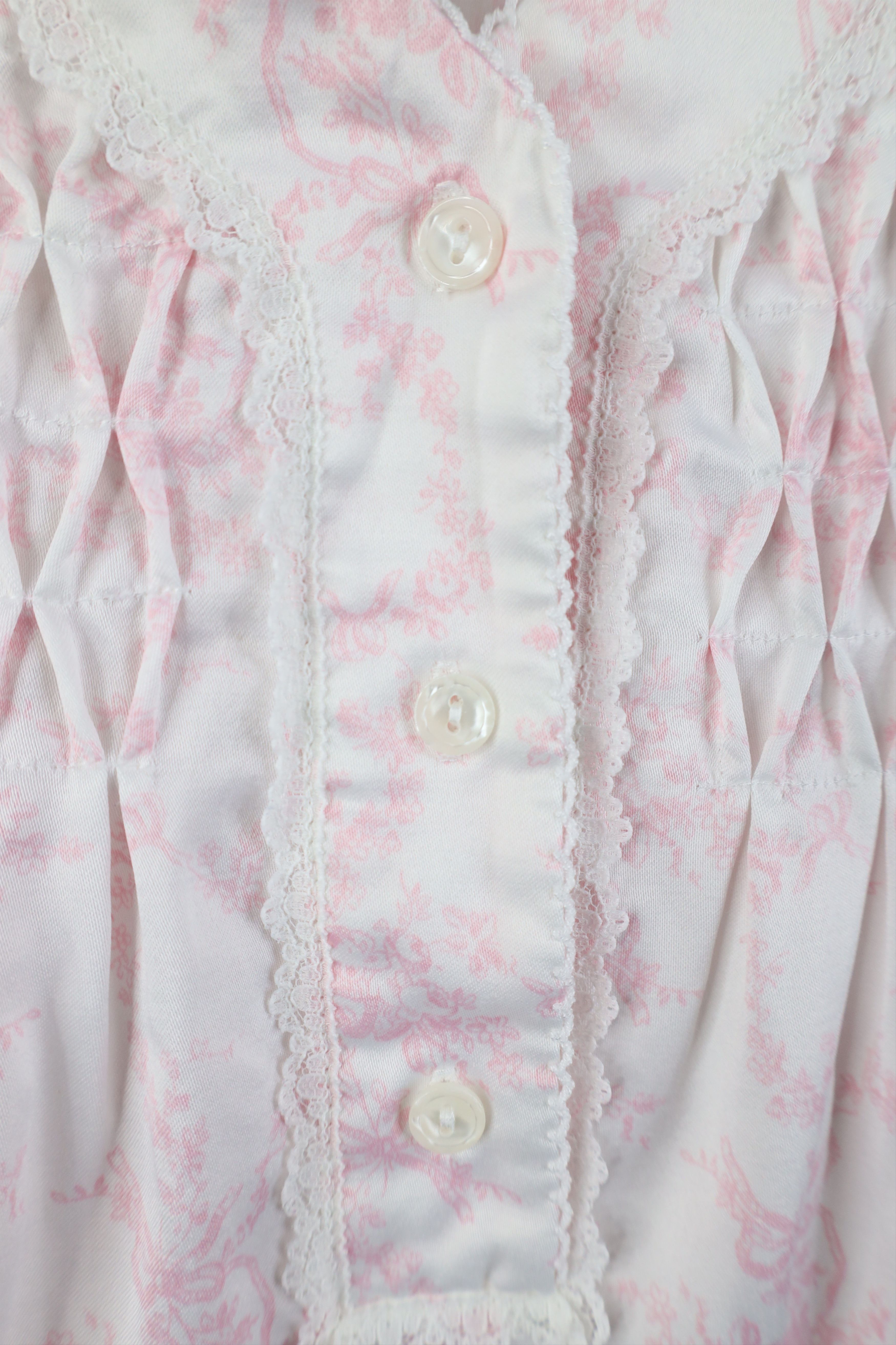 Vintage Vintage 90s Miss Elaine Flower Lace Night Gown Sleep Shirt Size S / US 4 / IT 40 - 5 Thumbnail