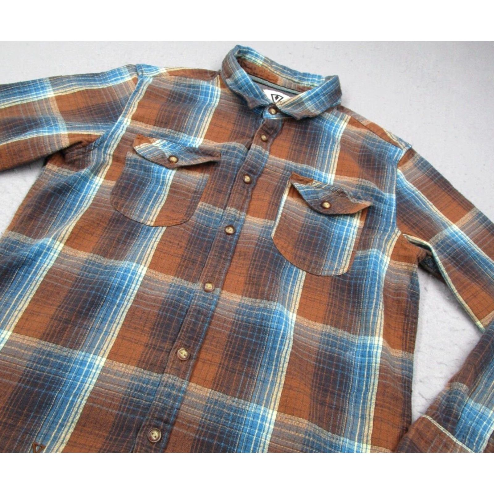 Vissla VISSLA Men's Large Brown Plaid Flannel Shirt Long Sleeve Casual Workwear Button Up Size US L / EU 52-54 / 3 - 2 Thumbnail